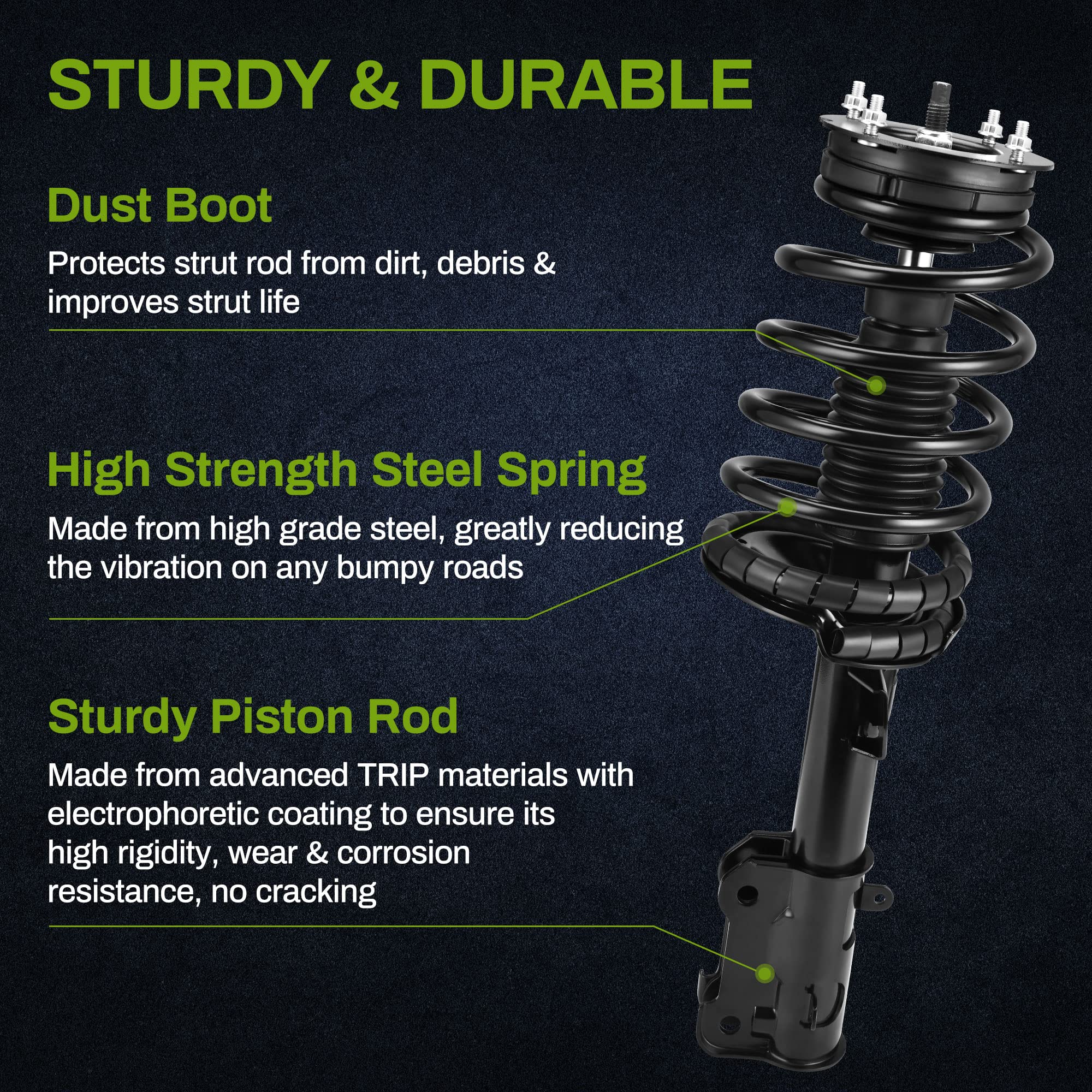 Autosaver88 Rear And Front Pair Complete Struts Shocks Assembly Compatible With 2005-2010 Ford Mustang
