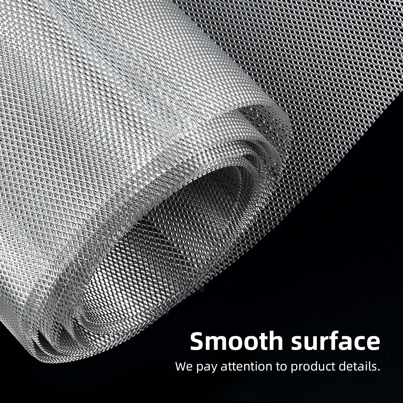 Aggauto Universal 170 ''X40 '' Car Grill Mesh - Aluminum Alloy Automotive Grille Insert Bumper Rhombic Hole 3X6Mm, One Of The Mo