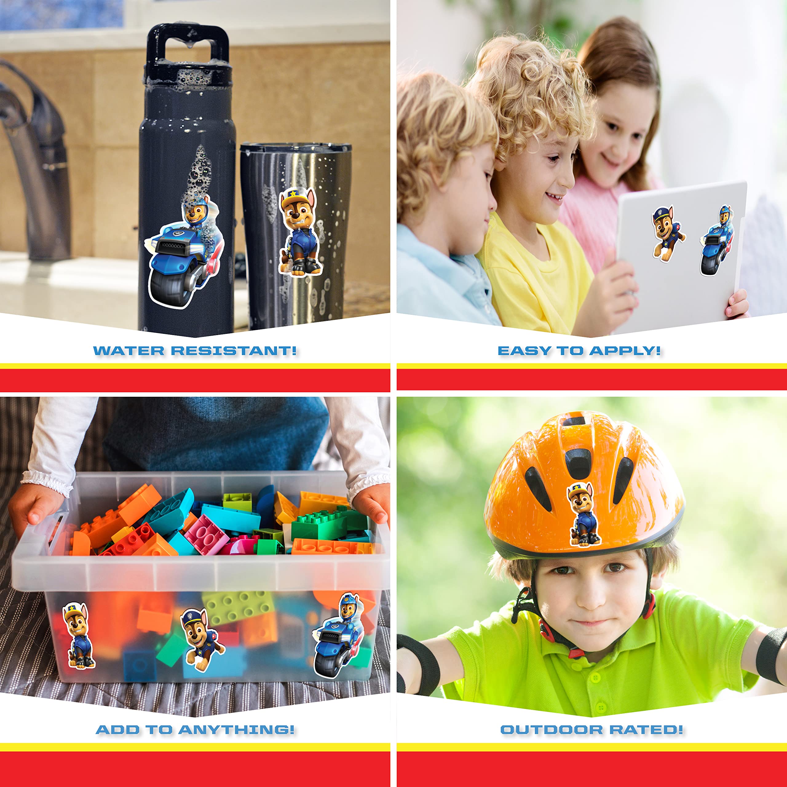 Paw Patrol Chase Decals - Set Of 3 Chase Stickers For Kids And Adults - Vinyl Decals For Laptop, Tumbler, Water Bottle, Vehicles - Nickelodeon Stickers