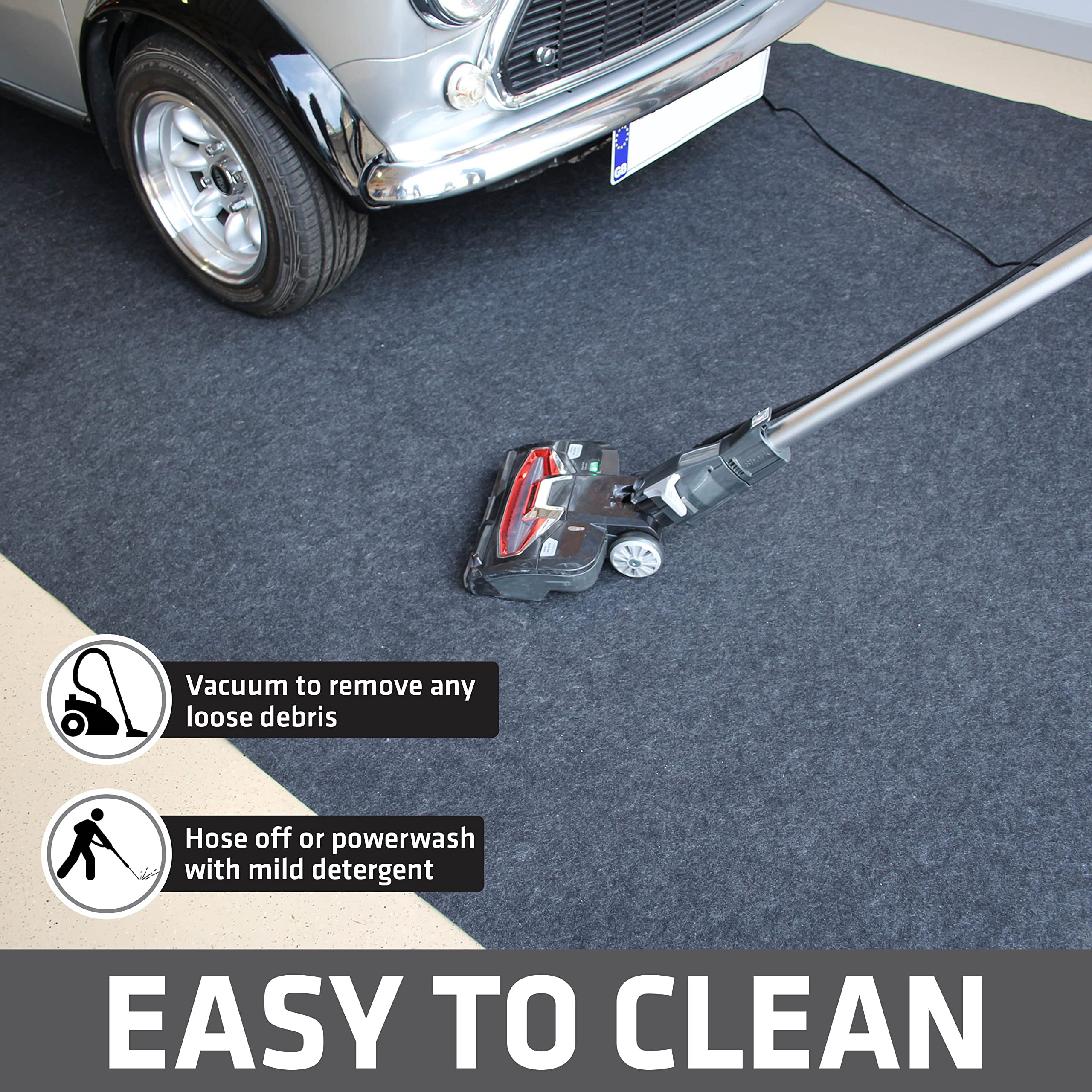 Drymate Garage Floor Mat, (20' X 7'4), Protects Surfaces, Transforms Garage, Absorbent, Waterproof, Durable (Usa Made) (Charcoal) (Includes Double Sided Tape)