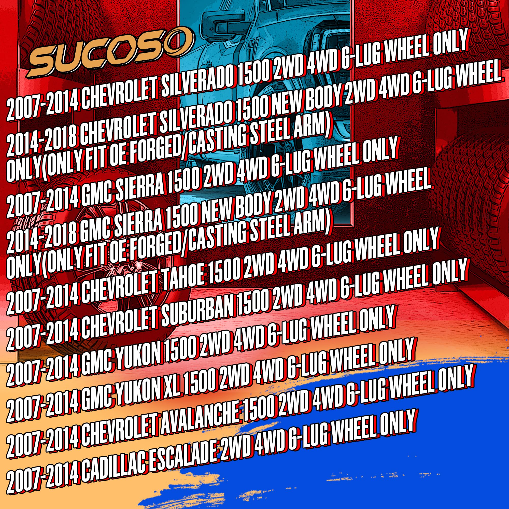 Upper Control Arms for 2007-2018 Chevy Silverado 1500, 2-4'' Lift Adjustable Tubular Steel Control Arm With Ball Joint Fit 2007-