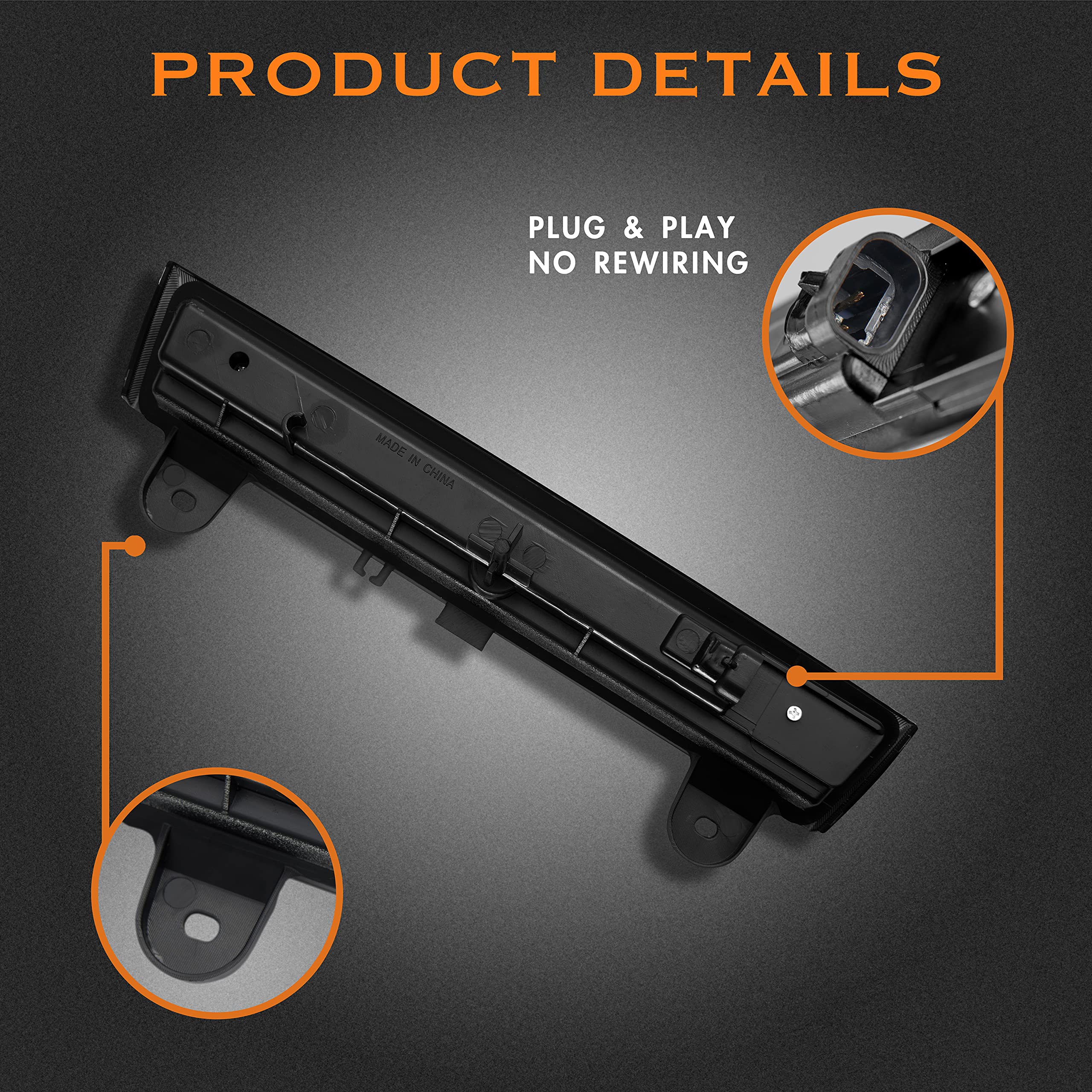 Cxdar Third 3Rd Brake Light Led For 2000-2006 Chevy Suburban Tahoe, High Mount Rear Brake Lights Assembly For 00-06 Gmc Yukon, W