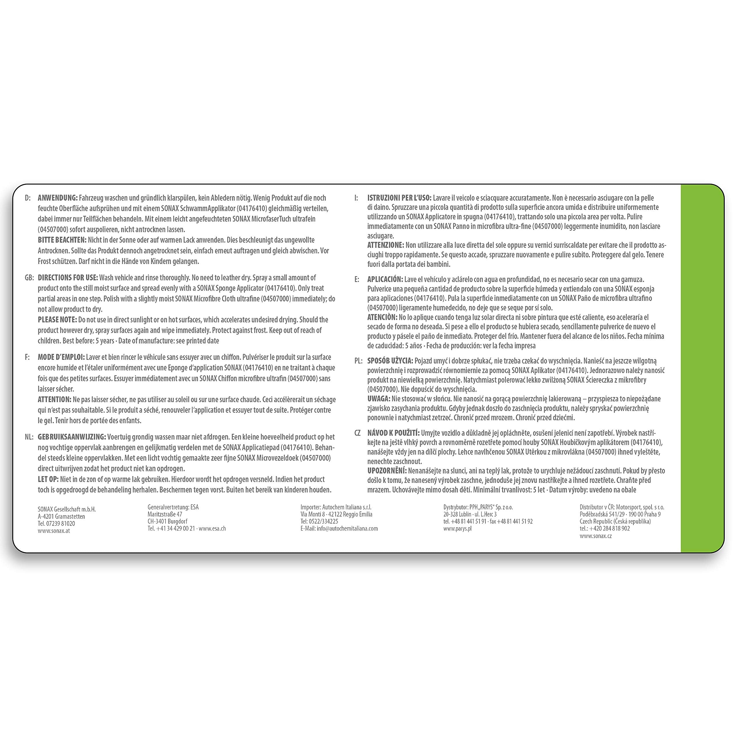 Sonax 288405 1L Speed Protect (1L), 33.8 Fl. Oz