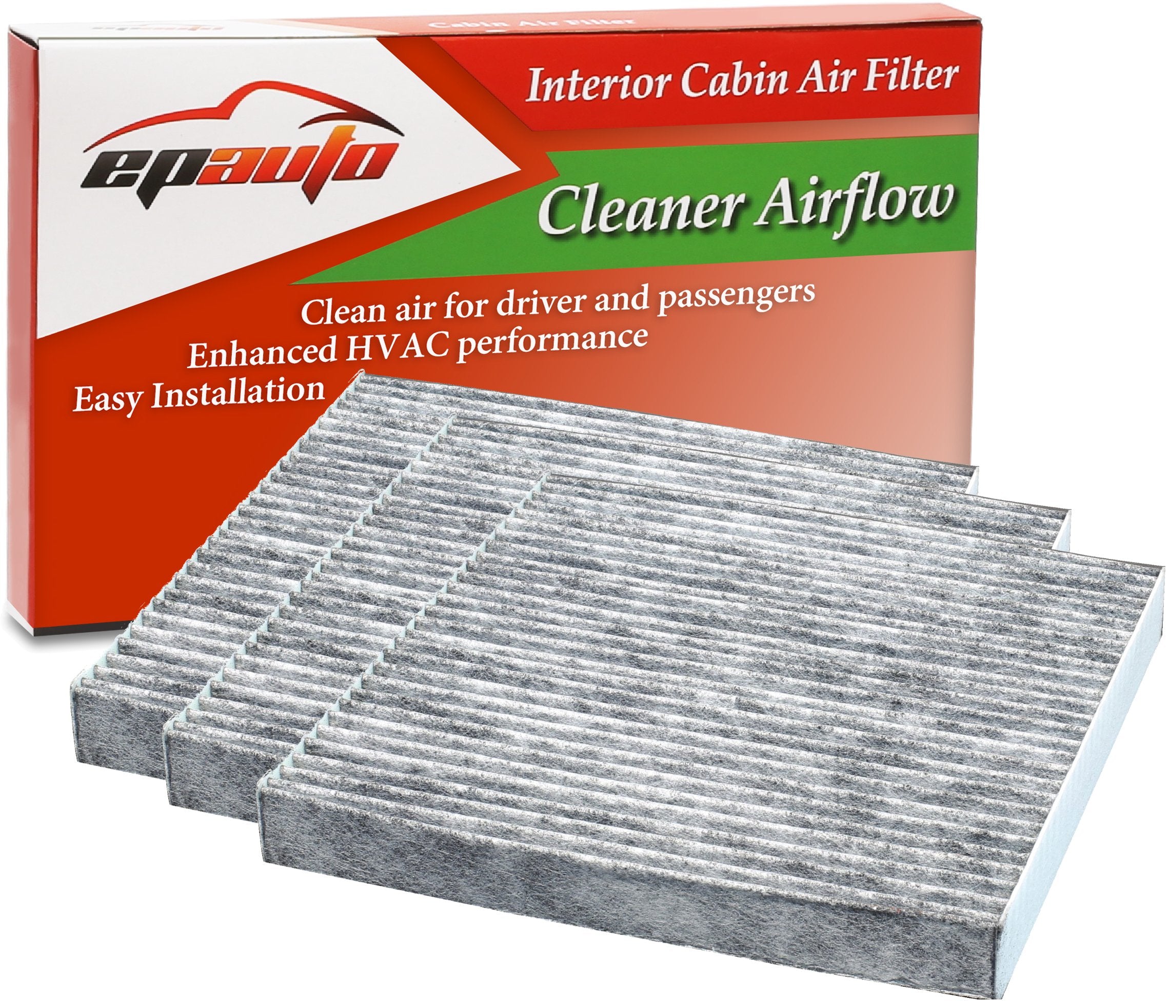 Epauto Cp134 (Cf10134) Premium Cabin Air Filter Includes Activated Carbon - 3 Pack
