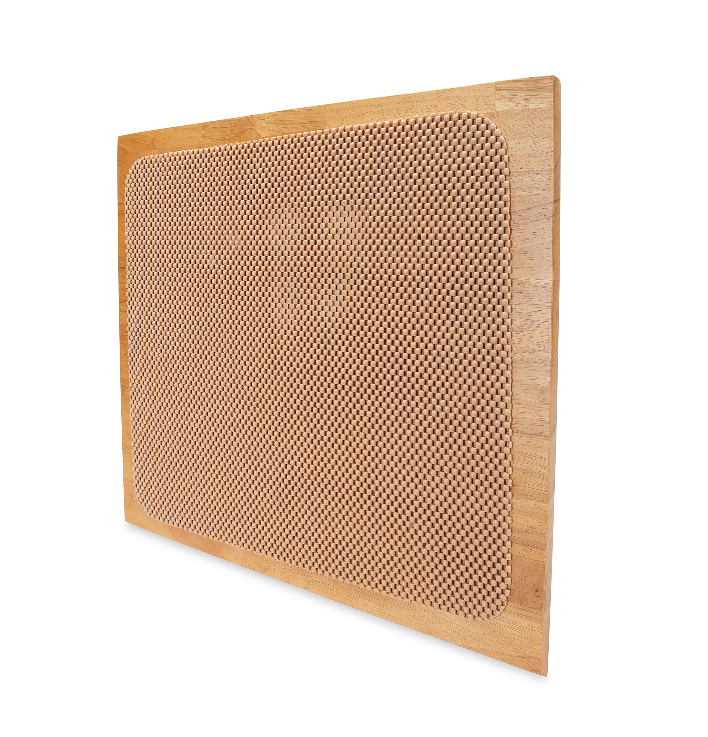 Camco Oak Accents Camper/RV Silent Top Stovetop Cover | Features Solid Oak-Finish Hardwood w/Non-Toxic Finish & 4 Non-Slip Rubber Feet | Includes Flexible Cutting Mat | 19.5” x 17” x .75” (43521)