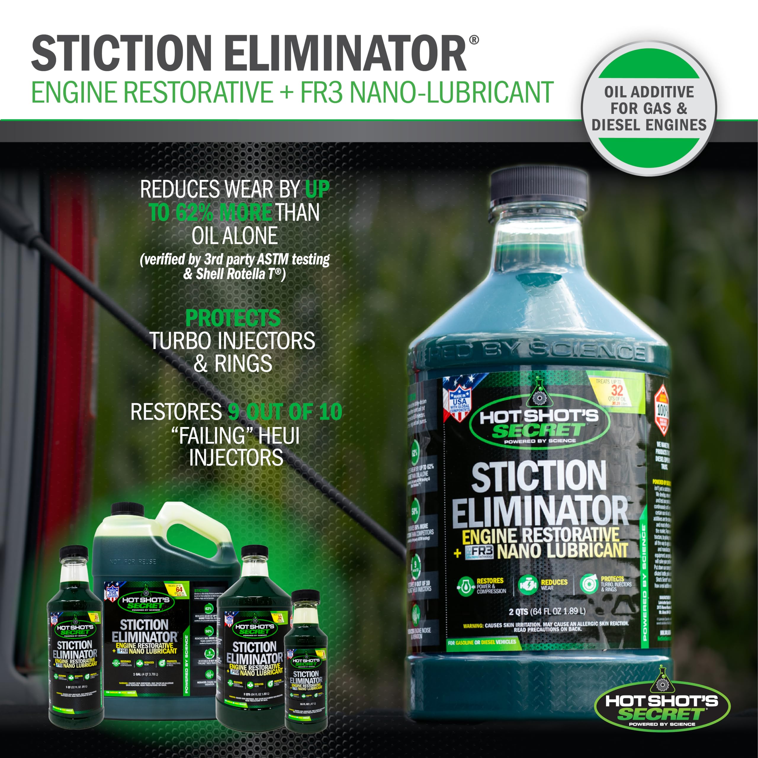 Hot Shot'S Secret Hss16Z Stiction Eliminator, 16 Fl. Oz, Green