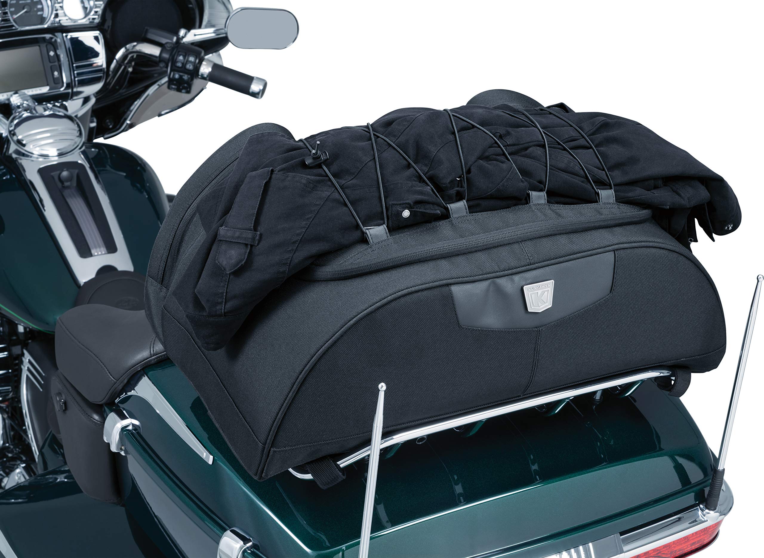 Kuryakyn 5281 Momentum Hitchhiker Motorcycle Travel Luggage: Weather Resistant Trunk Rack Bag, Black