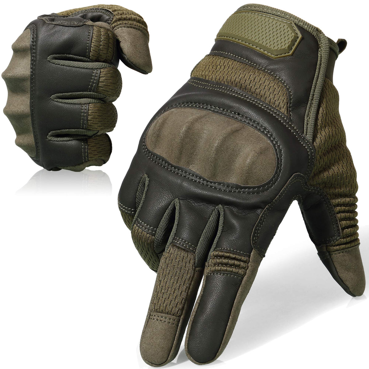 Axbxcx Touch Screen Full Finger Gloves For Motorcycles Cycling Motorbike Atv Bike Camping Climbing Hiking Work Outdoor Sports Men Women Green Xl