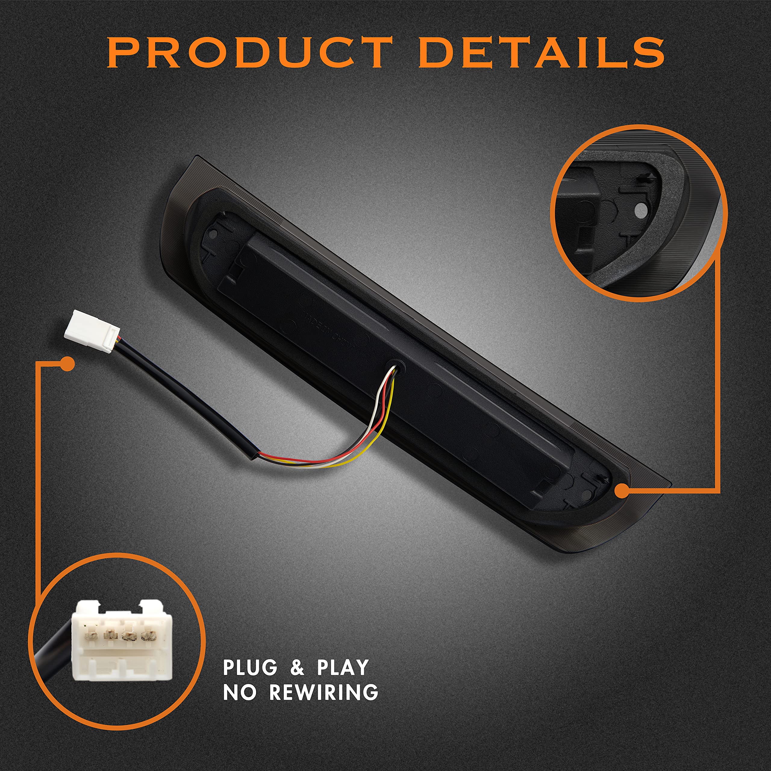 Cxdar Third 3Rd Brake Light, Led High Mount Stop Light Replacement For 2002 2003 2004 2005 2006 2007 2008 Dodge Ram 1500, 2003-2