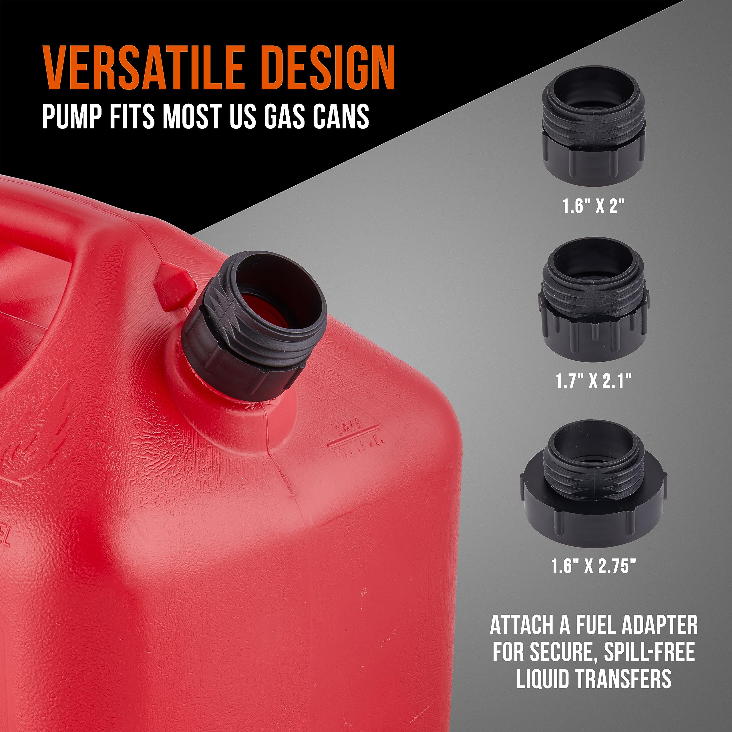 DEWAY Automatic Fuel Transfer Pump with Hand-Trigger Nozzle, Gray, Model WAYPUMP19, Portable Liquid Pump for Gasoline & Diesel