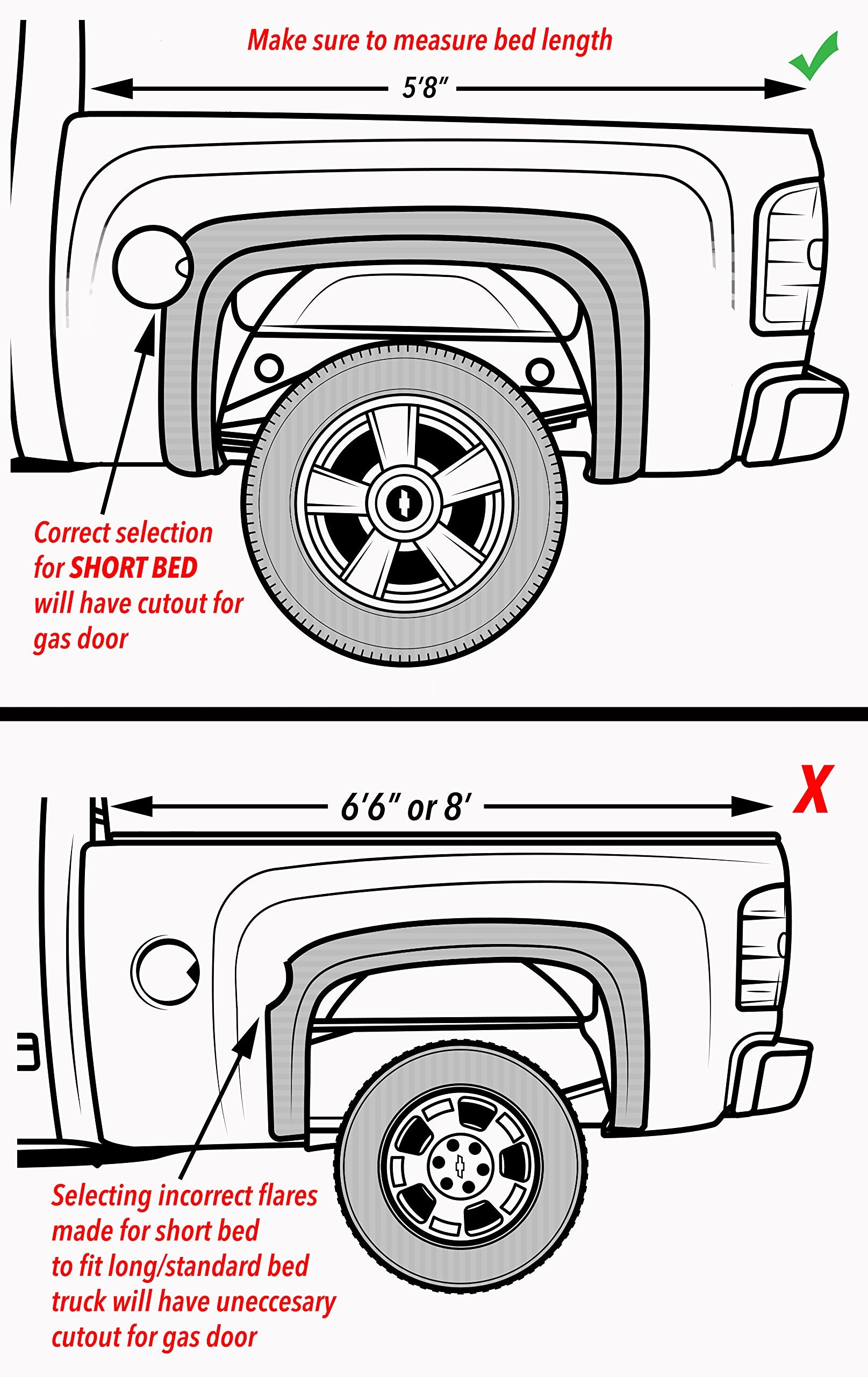 Factory/Oe Design Fender Flares For 2007-2013 Chevrolet Silverado. Set Of 4 (Short Bed (5'8') Models) | Does Not Fit Any Gmc Trucks