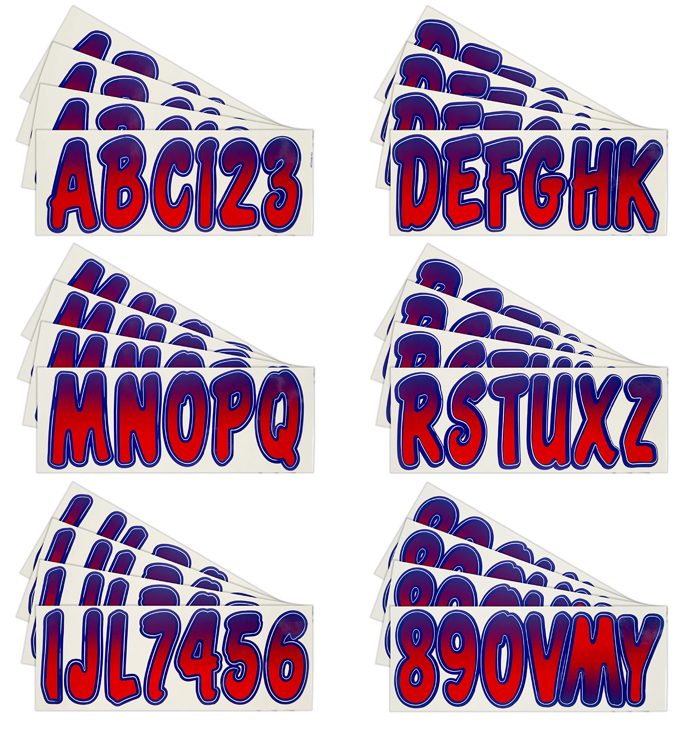 Hardline Products Series 200 Factory Matched 3-Inch Boat & Pwc Registration Number Kit, Red/Purple - Repug200