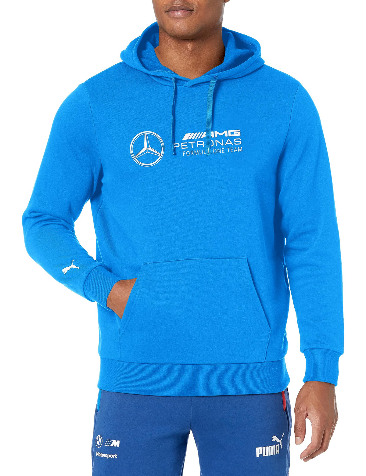 PUMA Men's Mercedes AMG-Petronas Formula 1 Essentials Fleece Hoodie, Ultra Blue, Medium