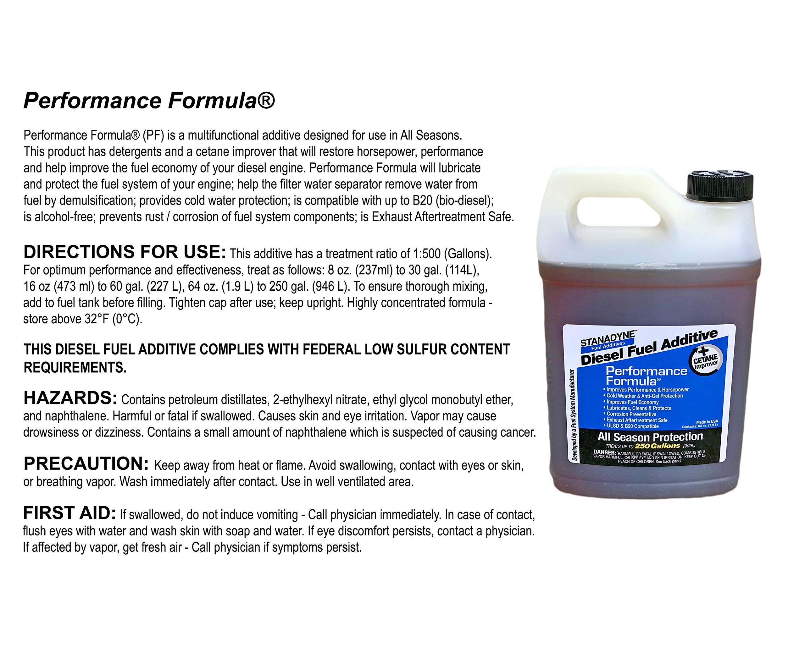 Stanadyne Performance Formula Diesel Fuel Additive 2 Pack Of 1/2 Gallon Jugs - Part # 38566