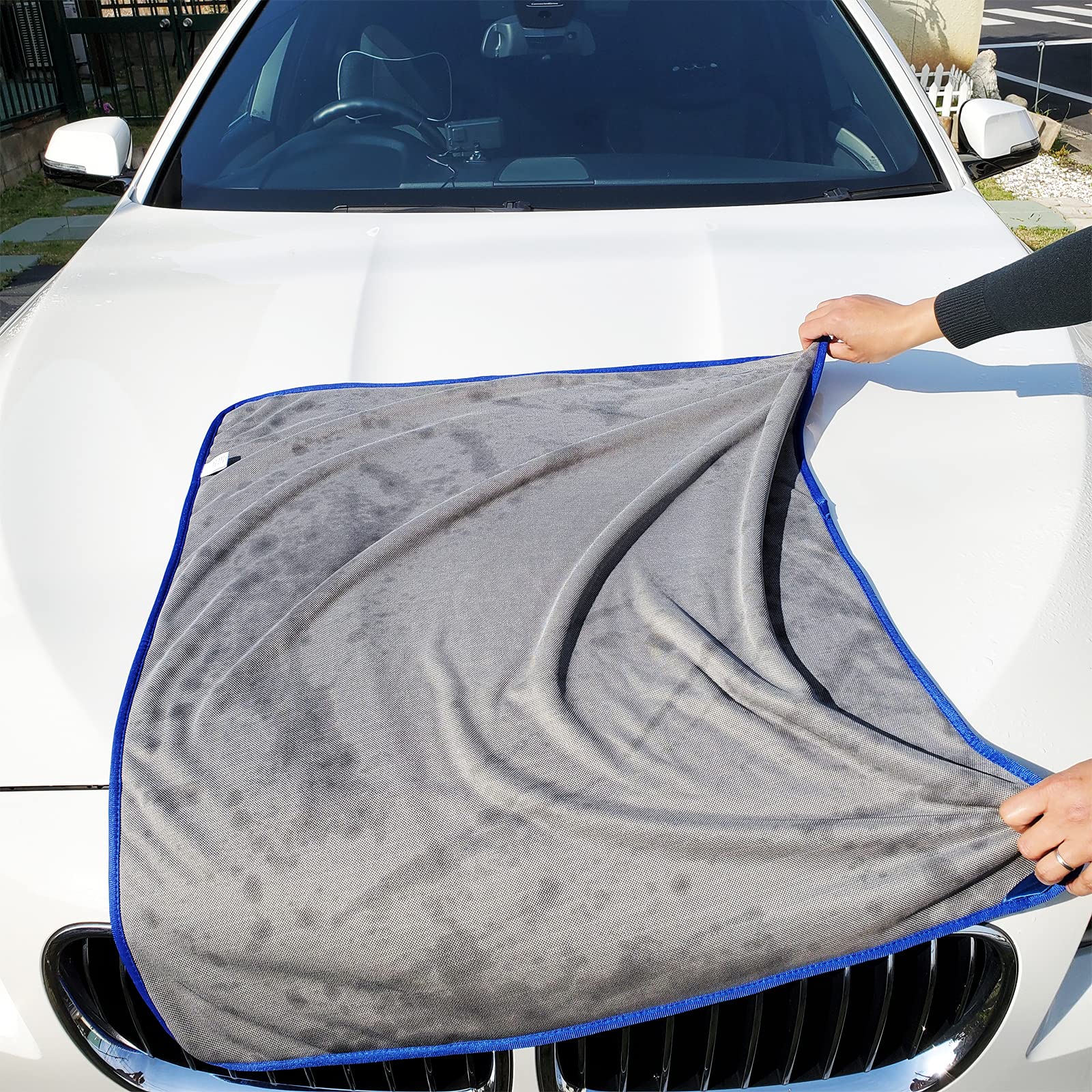 Shscly Microfiber Drying Towels For Cars Large Gray 29 X 33 Inches Pack Of 2