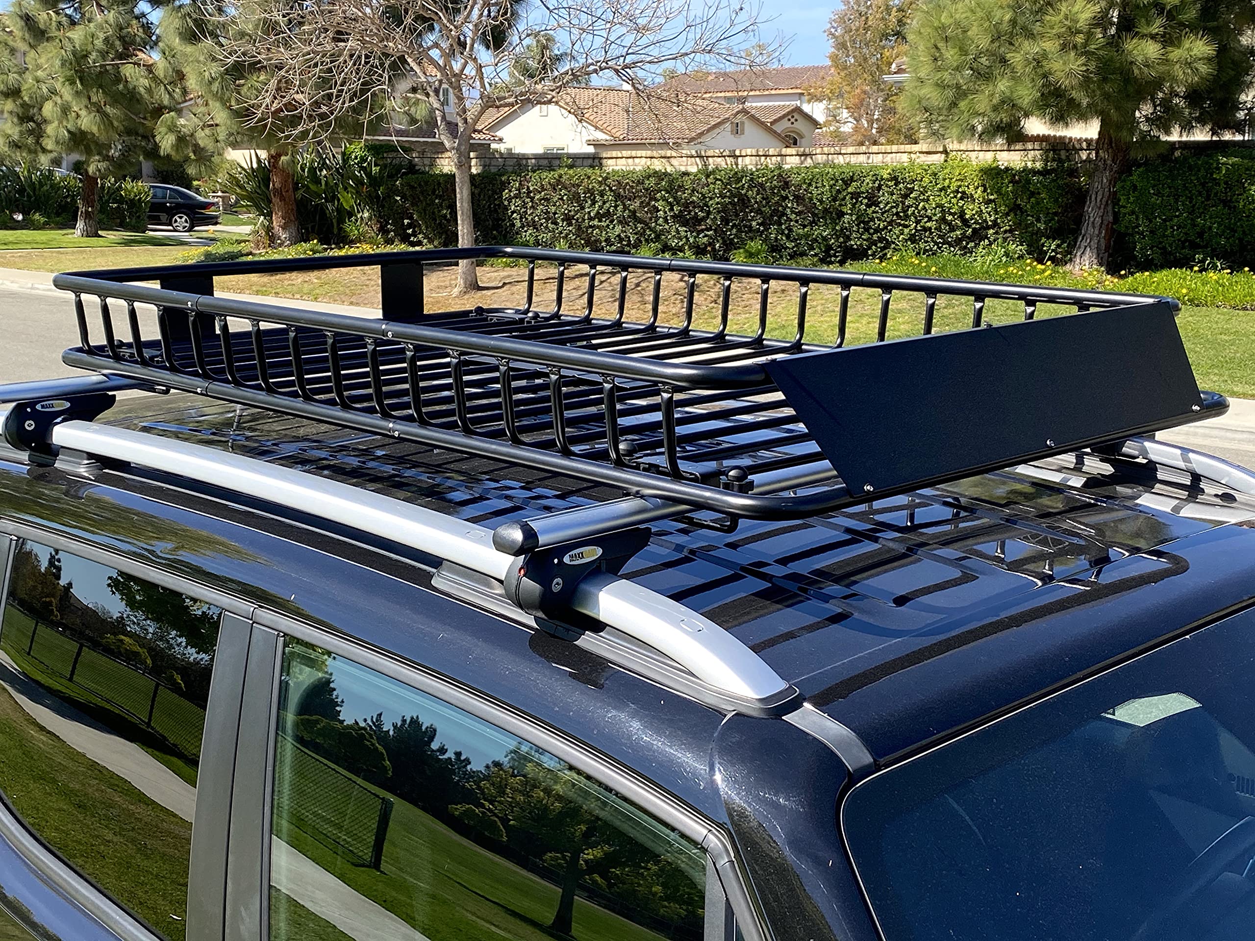 Maxxhaul 50506 64'' X 39'' X 6'' Heavy-Duty Universal Steel Roof Rack , Black