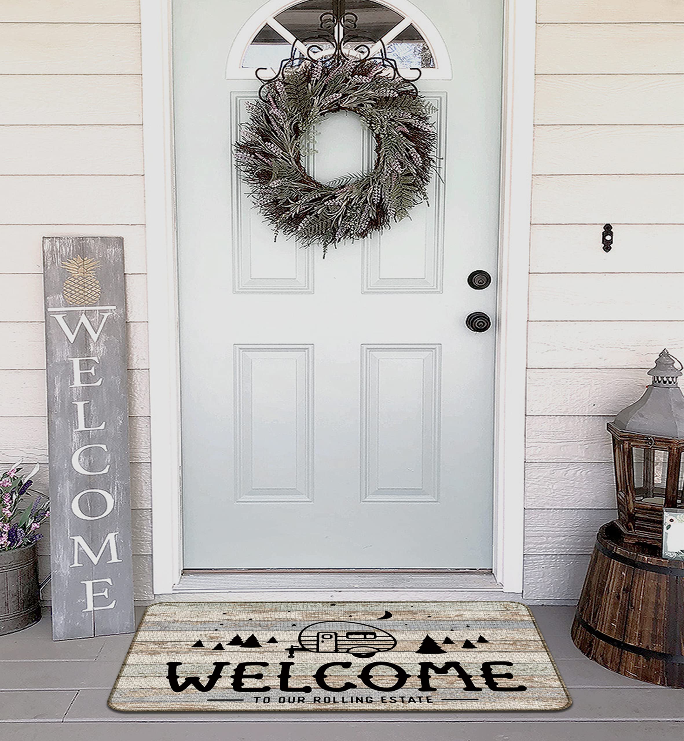 M-Qizi Camper Welcome Mat - 30 X 17 Inch Rv Rug, Perfect For Camping And Decorating Inside Your Rv