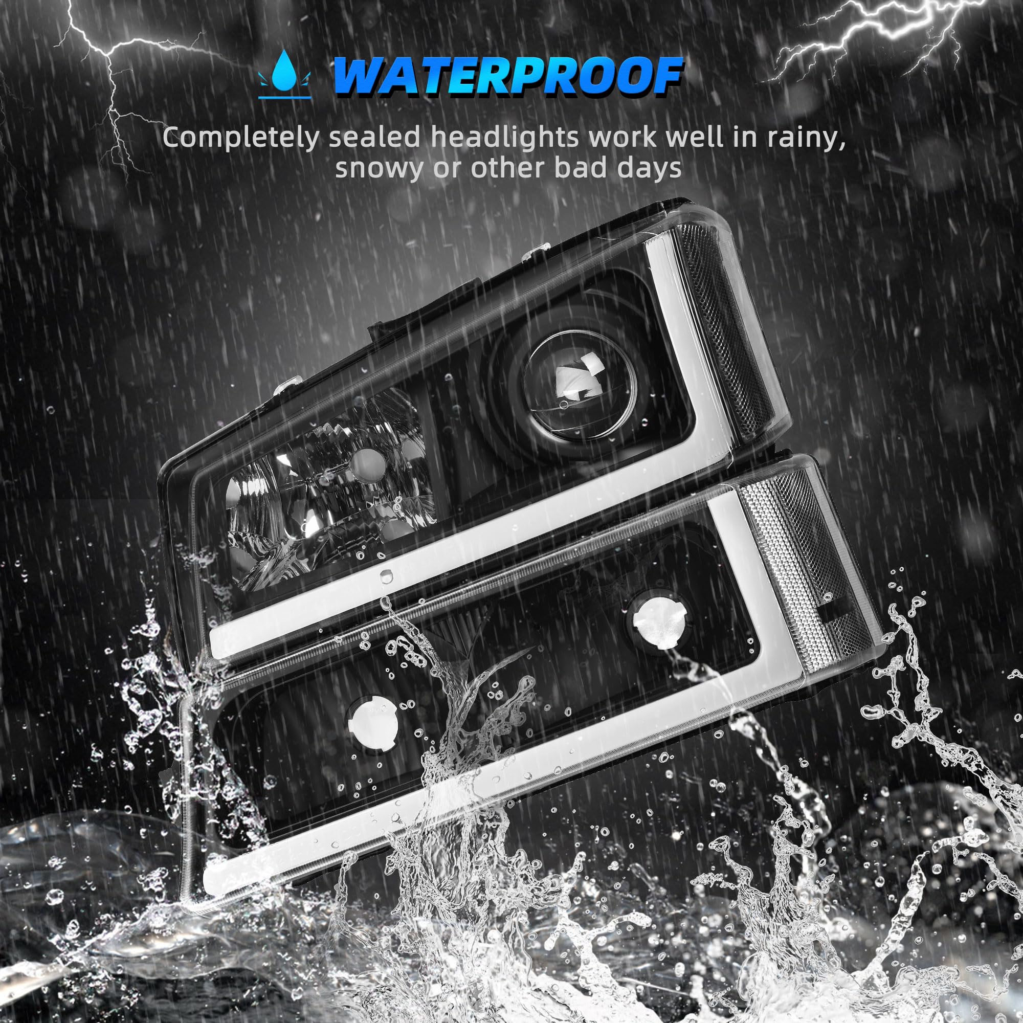 Autosaver88 Projector Headlight Assembly Compatible With 03 04 05 06 Avalanche Silverado 1500 1500Hd 2500 2500Hd 3500/2007 Silve