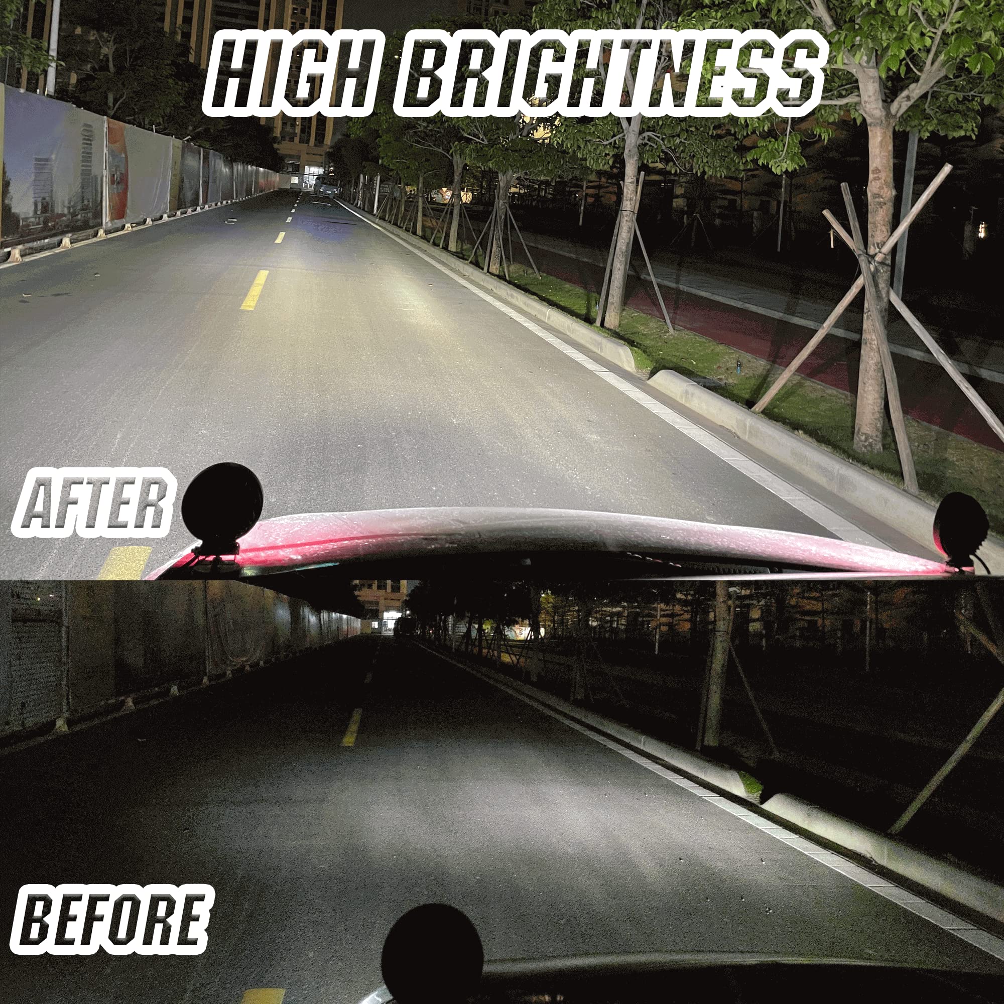 Hozilife Round Led Offroad Lights Pod, Fog Lights, 4.5 Inch 2Pcs Spot Flood Combo Off-Road Lighting Driving Work Light 42W 4200Lm 24/12 Volt Led Lights For Trucks Tractor Atv Utv Boat