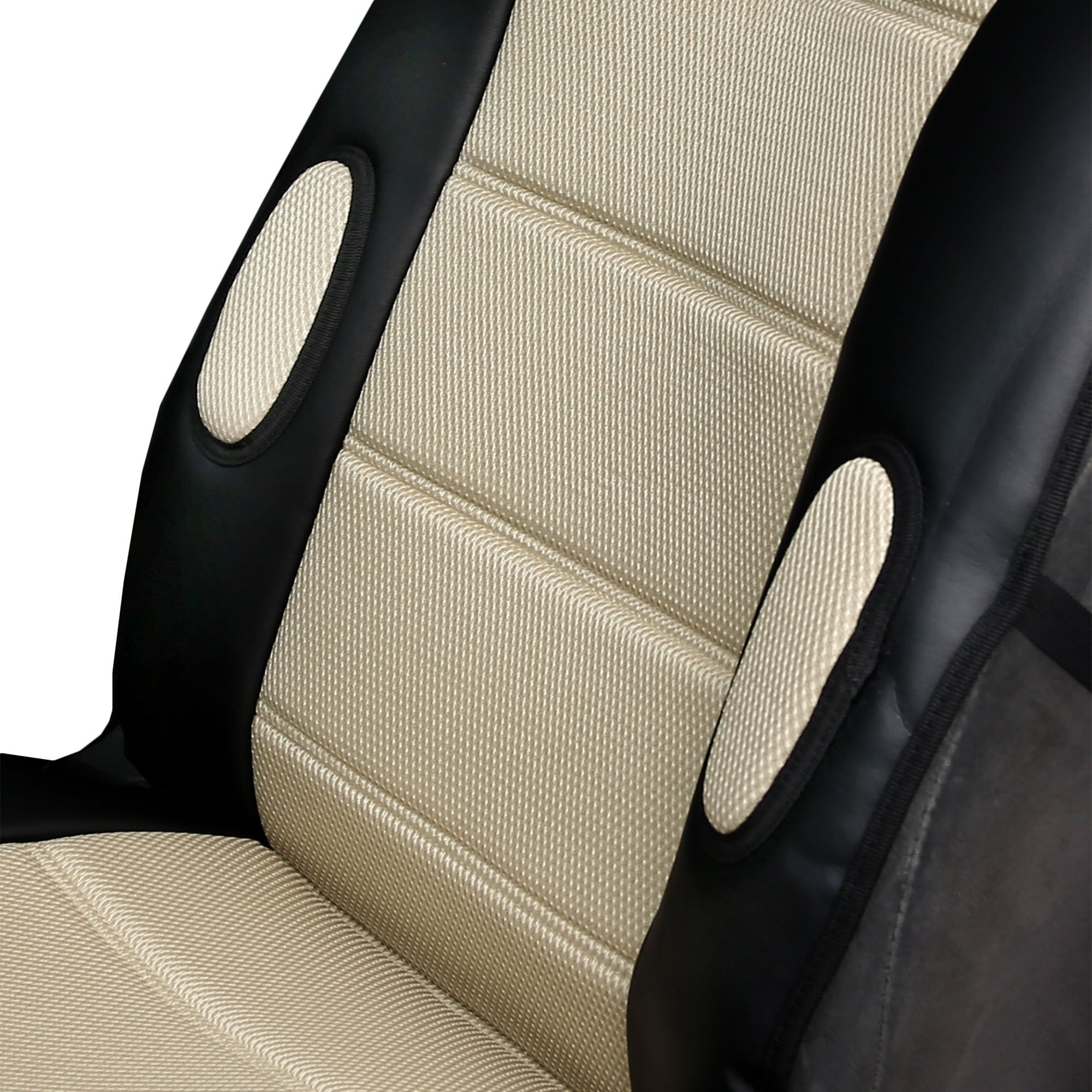 FH Group Front Set Premium 3D Air Mesh Automotive Seat Cushion - Universal Fit, Car Seat Cushions, Airbag Compatible Car Seat Cover for SUV, Sedan, Van, Beige