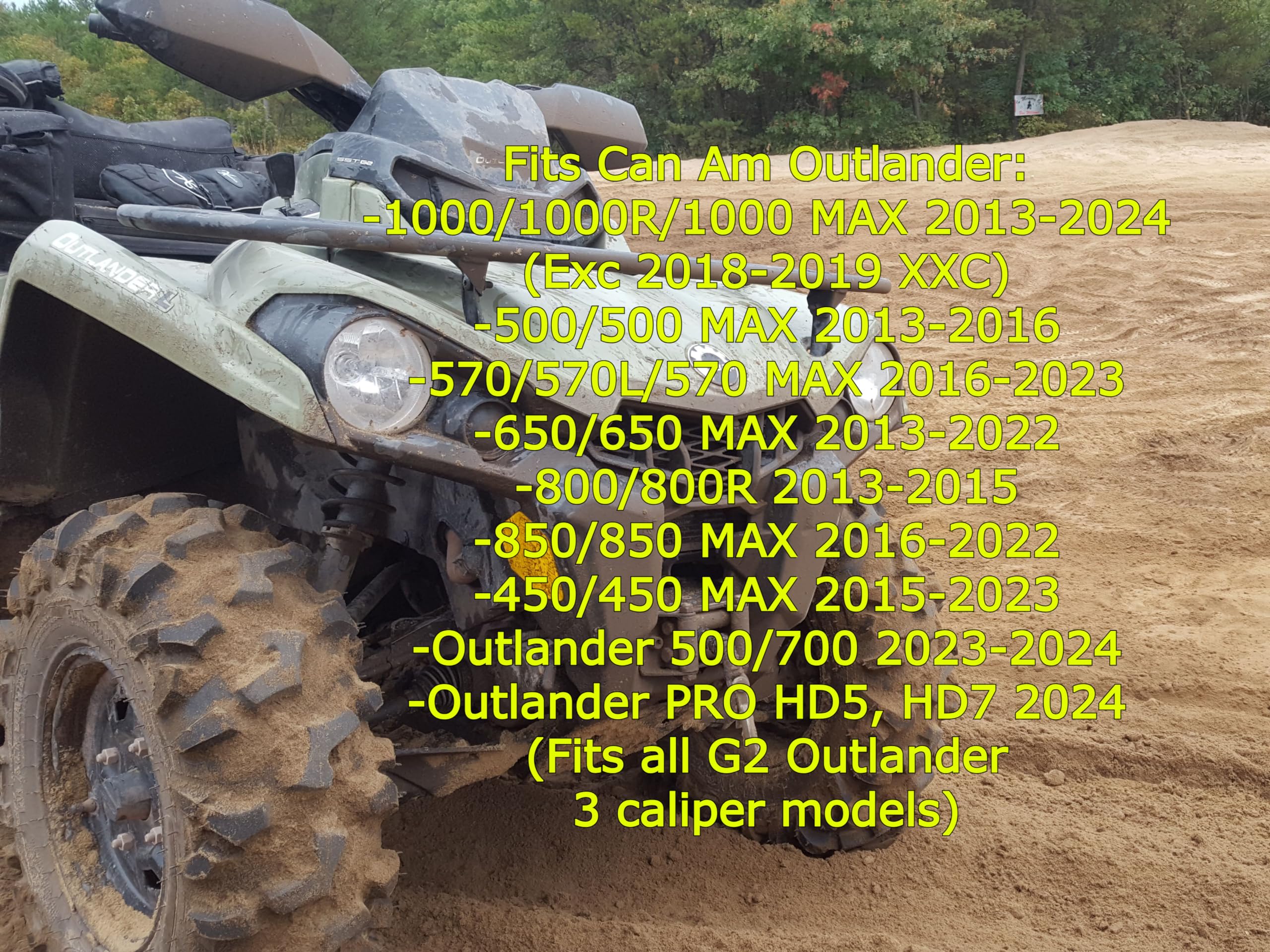 Can-Am Outlander Ceramic Brake Pad Set Front & Rear 450, 500, 570, 650, 700, 850, 1000, Hd5, Hd7, Pro 2013-2025