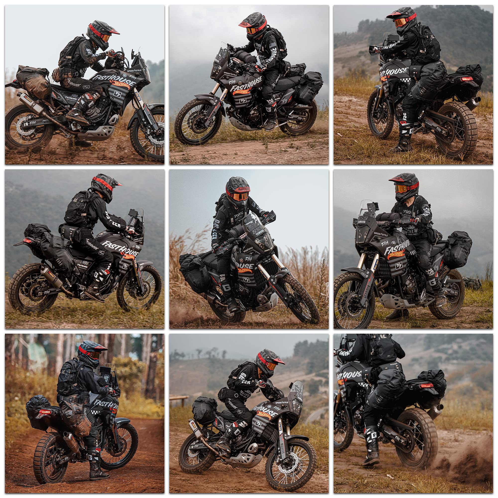 Rhinowalk Motorcycle Saddle Bags, Waterproof Anti-Vibration Motor Side Bags, Shoulder Bag 18L(9L*2), For Most Adventure And Sport Motorcycle Racks, 1 Pair