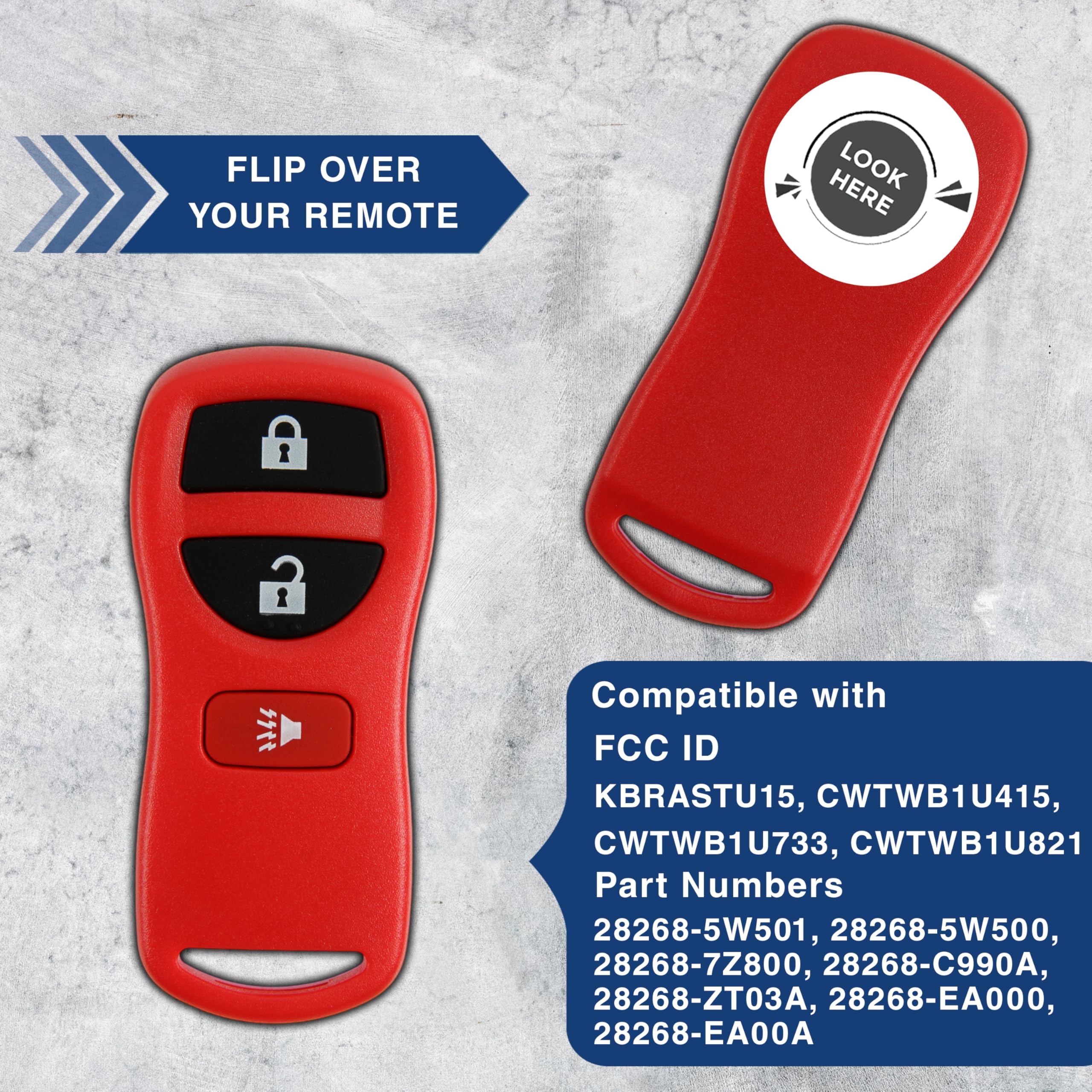 Keylessoption Key Fob For 2002 2003 2004 2005 2006 2007 2008 2009 2010 2011 2012 2013 2014 2015 2016 2017 Nissan Titan Rogue Inf