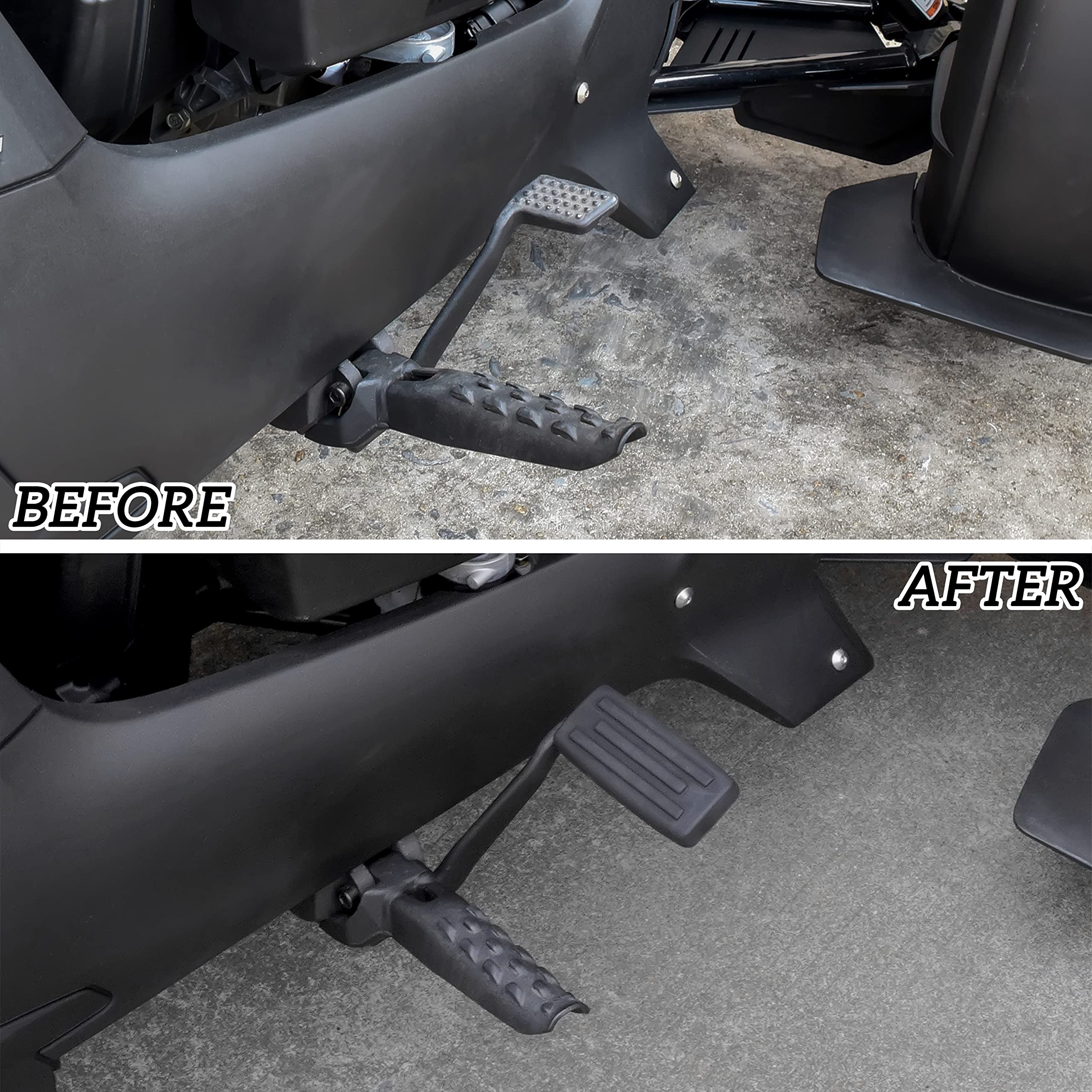 Sautvs Black Larger Brake Pedal For Can Am Ryker, Extended Brake Foot Rest Peg Pedal Footboards For Can-Am Ryker 600 900 Sport &