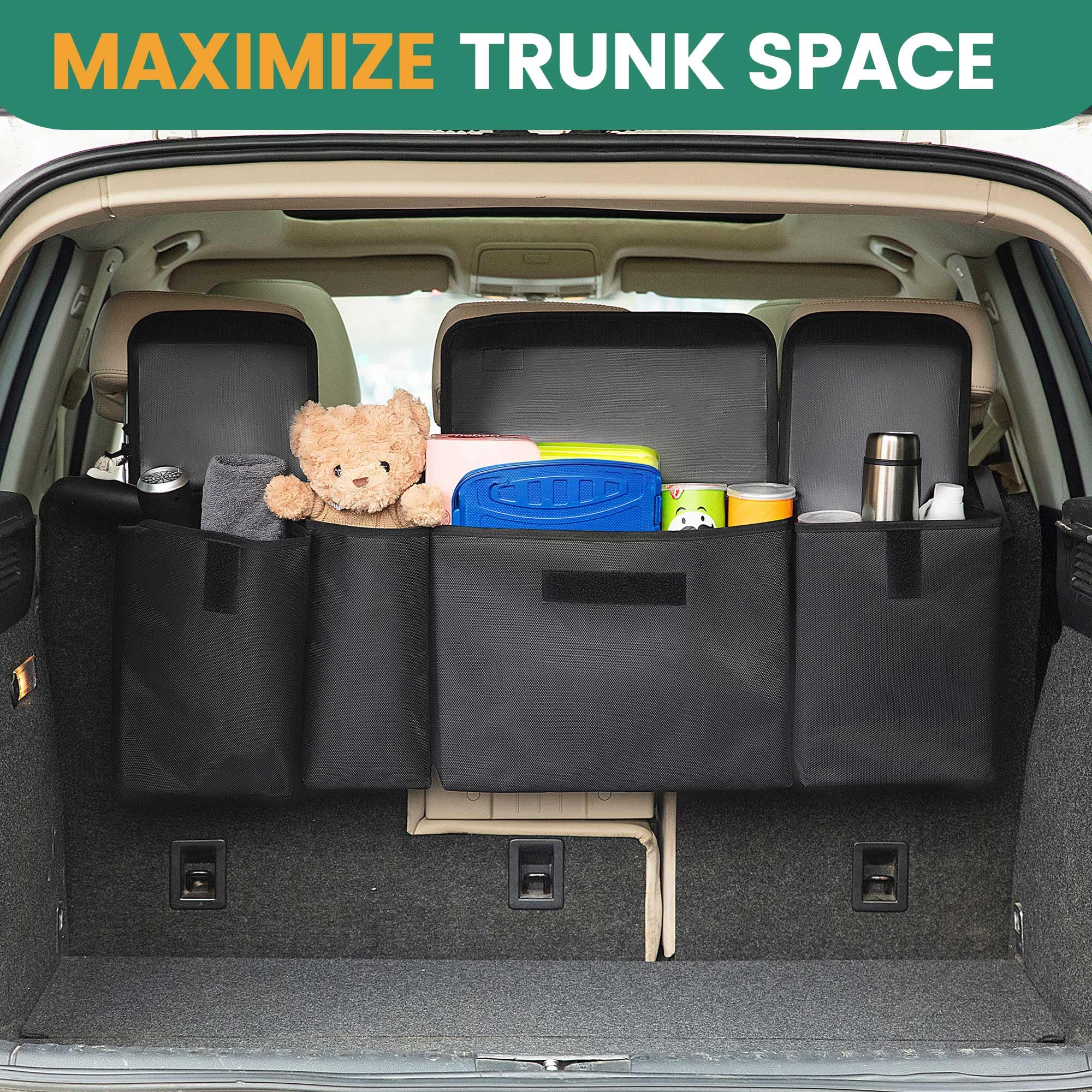 Joysky Trunk Hanging Organizer, Backseat Car Organizer With Large Pockets For Suv, Truck, Mpv, Collapsible Vehicle Storage Bag,