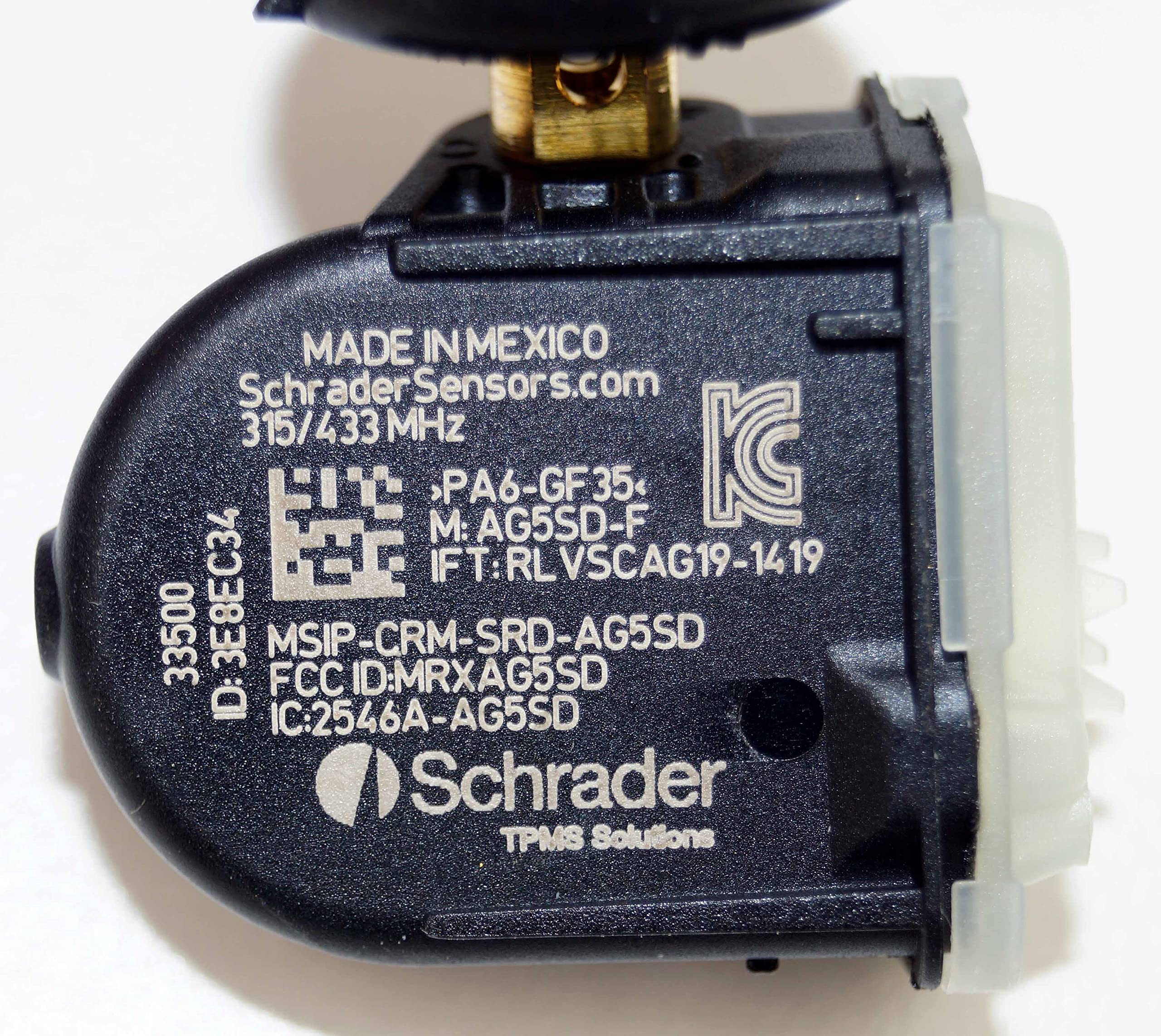 Schrader 33500 EZ-Sensor (314.9 MHz, 315 MHz, and 433 MHz) Programmable Fixed Angle Valve Tire Pressure Monitoring Sensors (TPMS