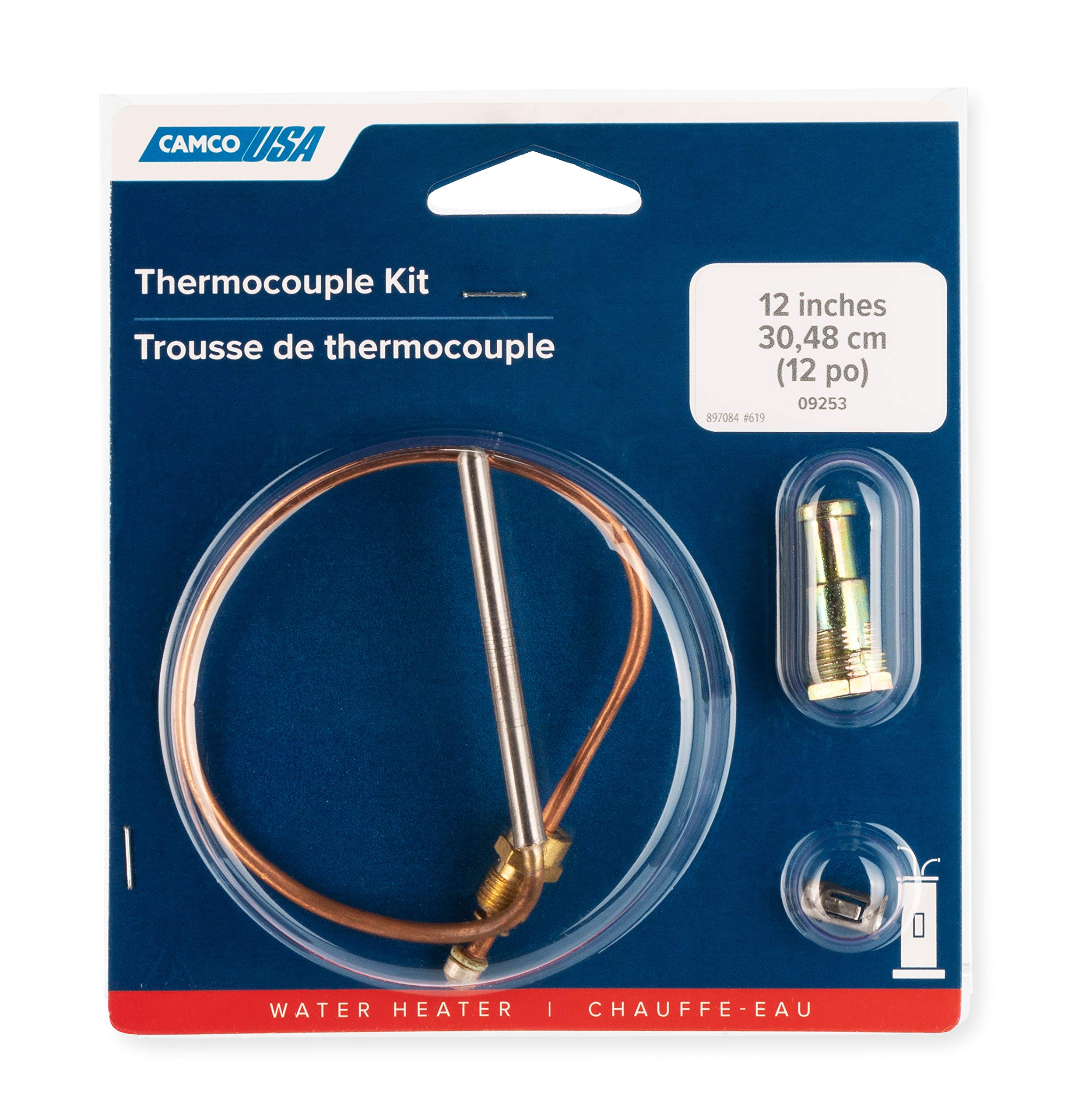 Camco 09253 Thermocouple Kit-12 (E/F), 12-Inch, Multicoloured