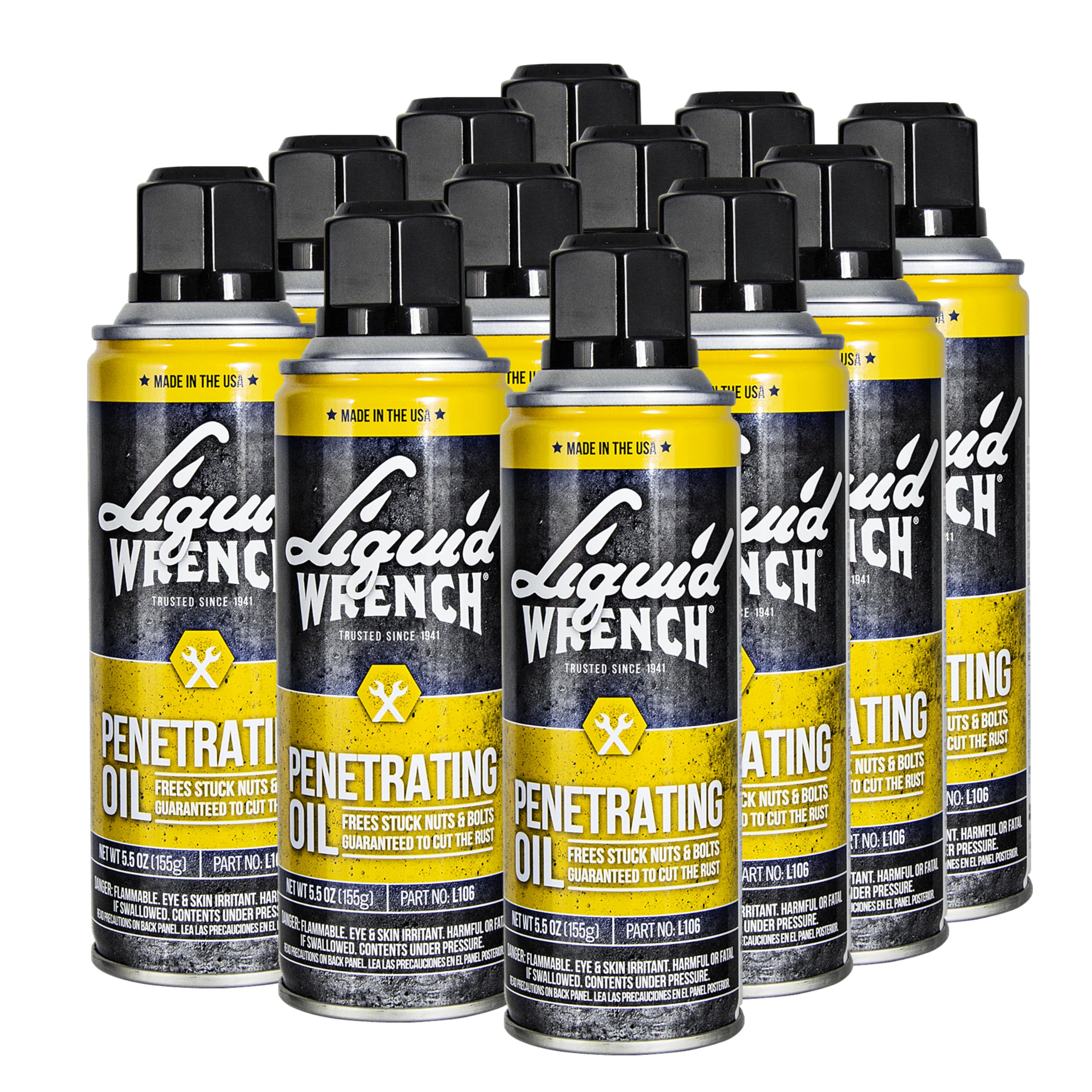 Liquid Wrench L106 Penetrating Oil, 5.5 oz - Case of 12, Fast Acting Lubricant for Rusted Parts, Tools & Machinery