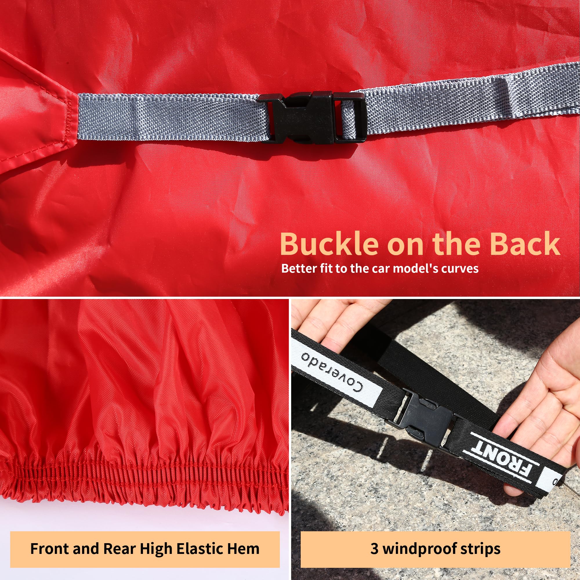 Coverado Car Cover Waterproof All Weather, Car Covers For Automobiles With Zippered Mirror Pocket Outdoor Snowproof Sunproof Ful