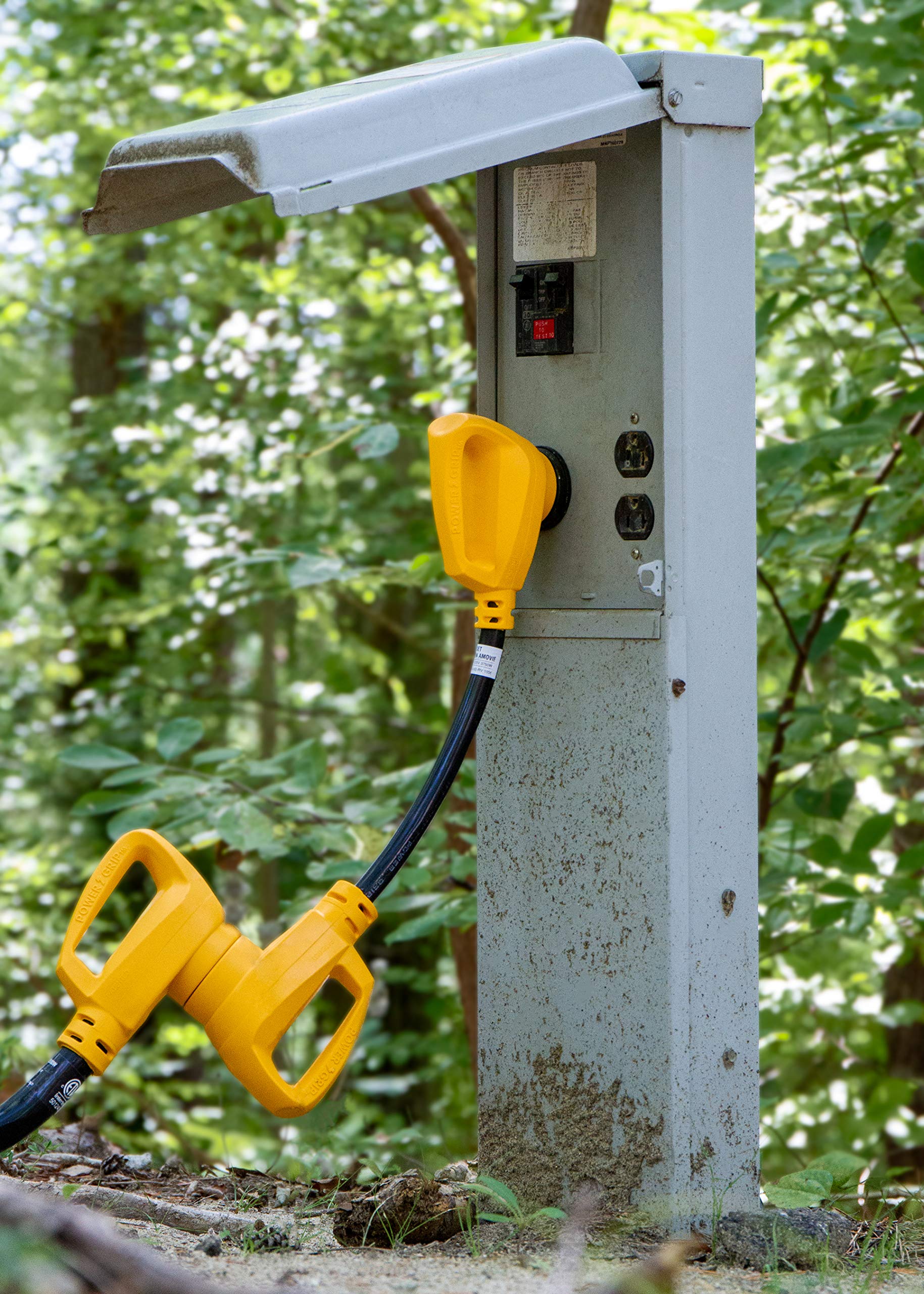 Camco PowerGrip Camper/RV Dogbone Electrical Adapter | Features 30-Amp Male (NEMA TT-30P) and 50-Amp Female (NEMA 14-50R) Ends |