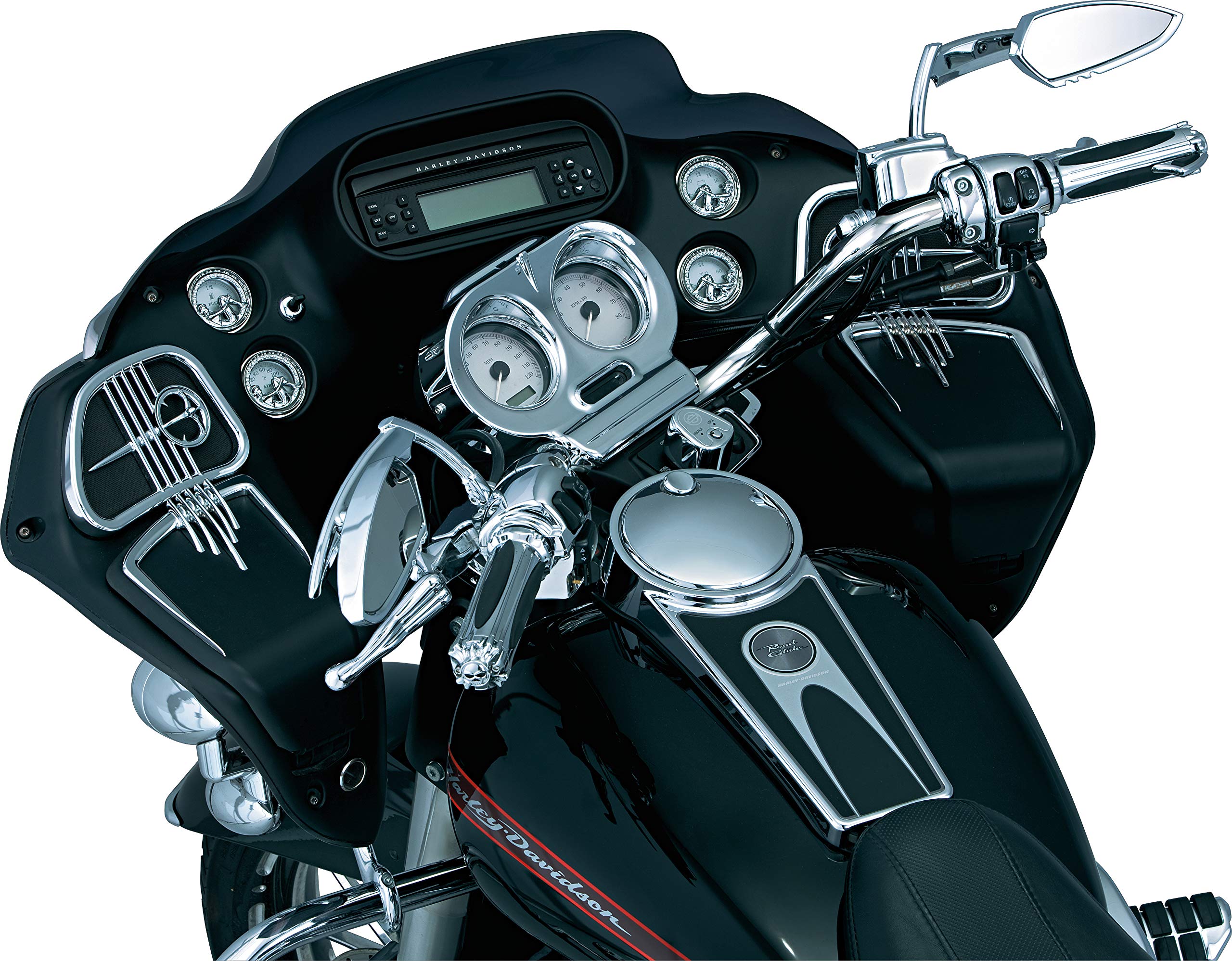 Kuryakyn 3769 Motorcycle Accent Accessory: Glove Box Accents For 1998-13 Harley-Davidson Motorcycles, Chrome, 1 Pair