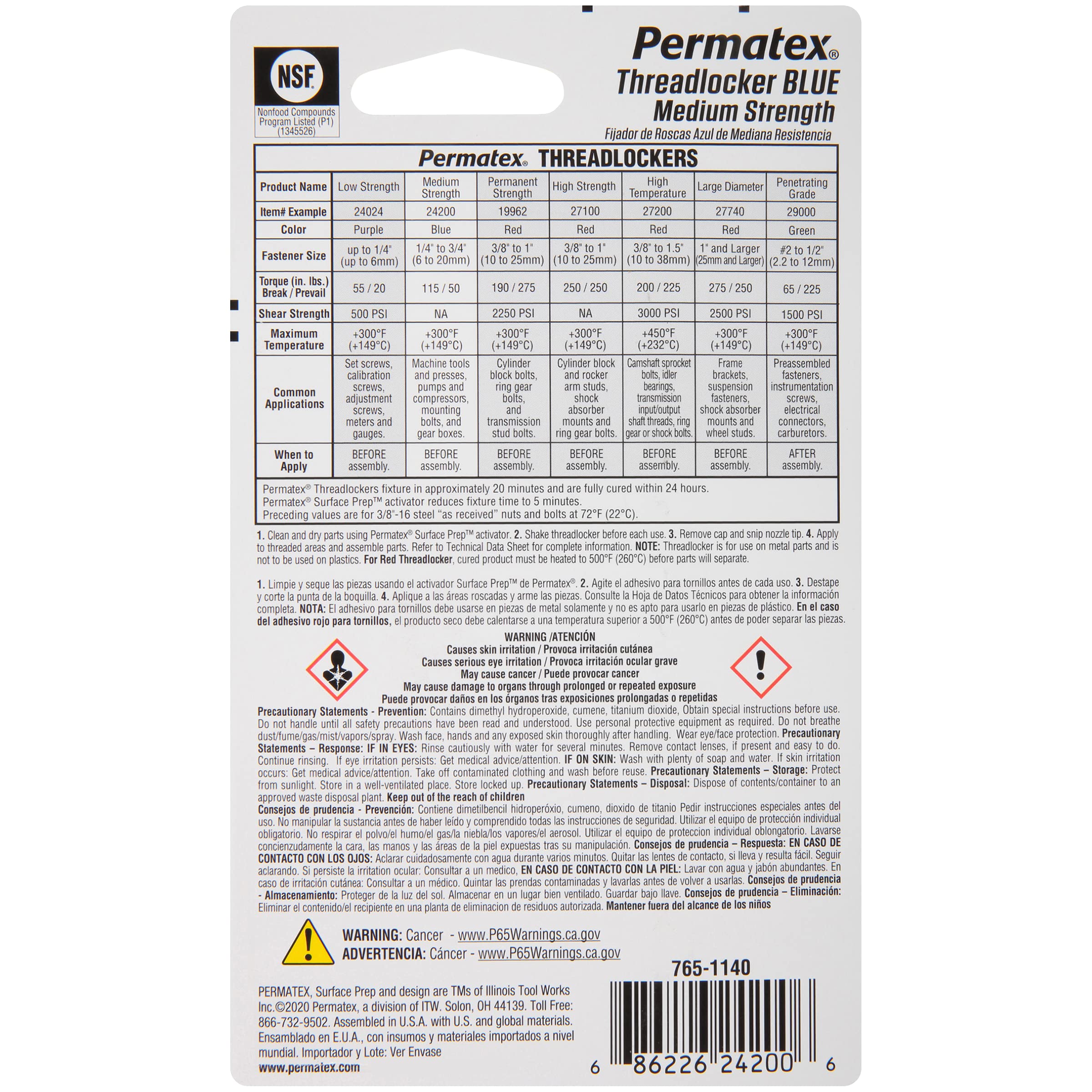 Permatex 24005 Threadlocker Blue Gel Medium Strength,Thread Lock & Screw Glue For Bolts Nuts & Fasteners To Prevent Loosening &