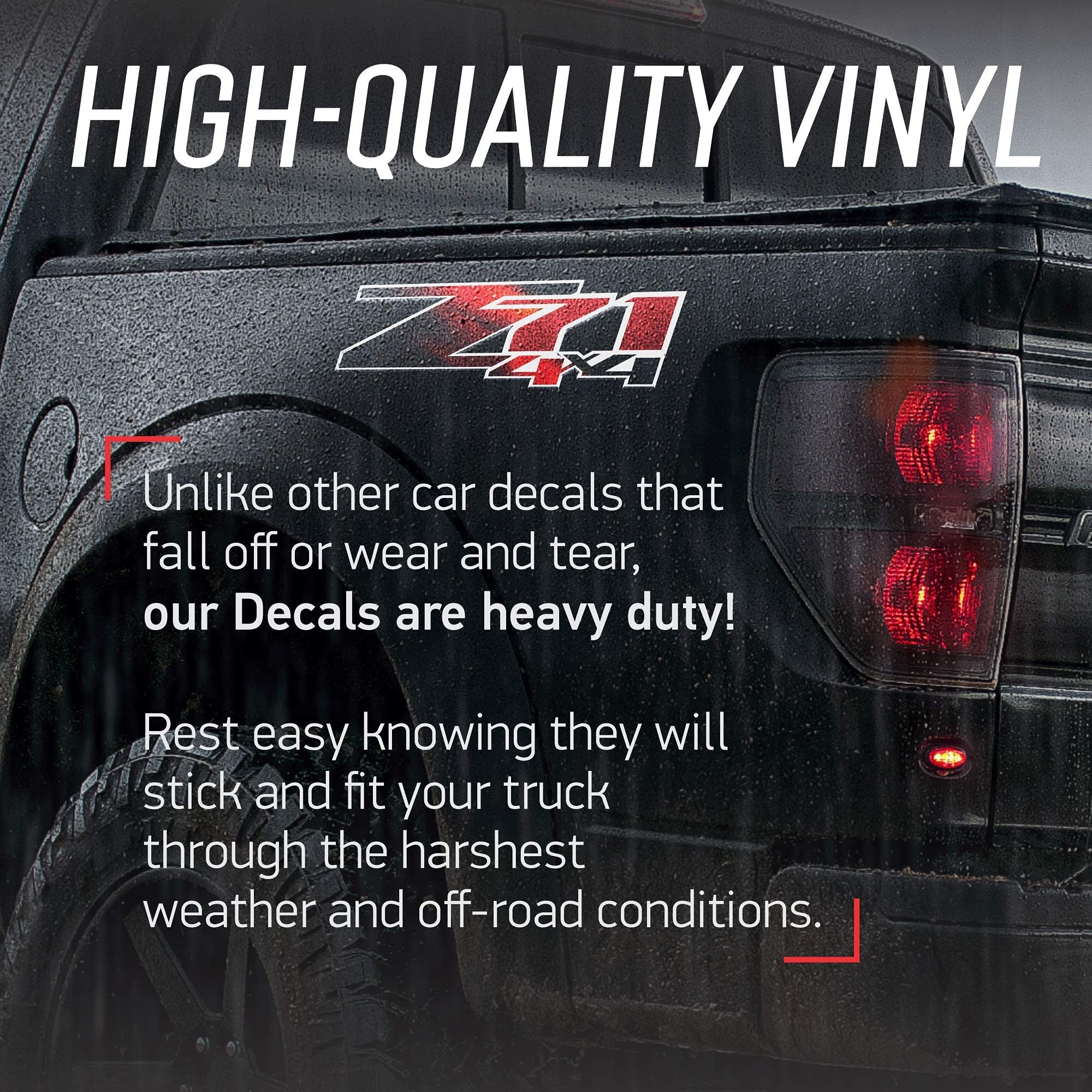 Z71 Decal Silverado Stickers Chevy Road Emblem Hd Replacement Side Truck (Die-Cut (Peel & Stick))