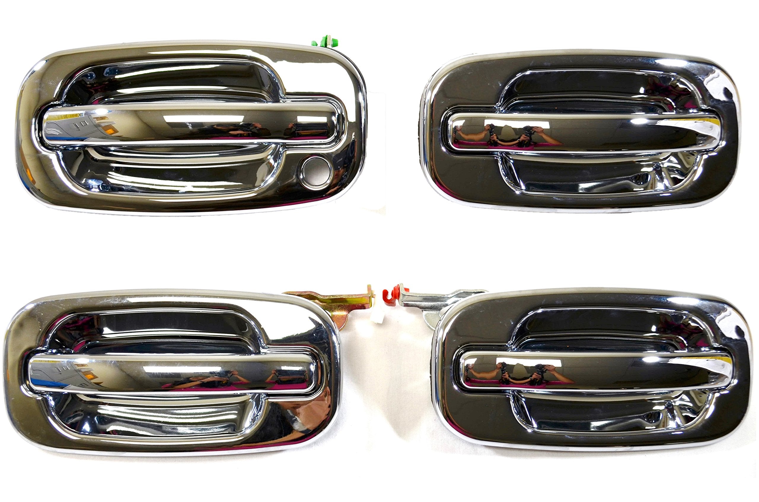 PT Auto Warehouse GM-3523M-QPK - Outside Exterior Outer Door Handle, Chrome - 1 Front Left, 1 Front Right, 1 Rear Left, 1 Rear Right