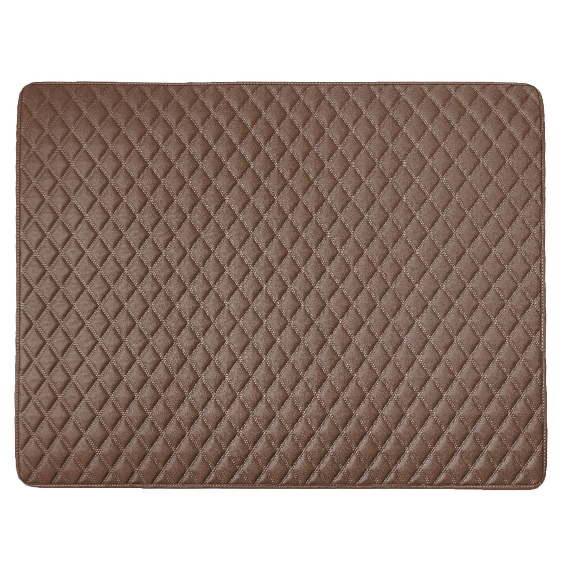 Fh Group F16501Brown-32 Deluxe Heavy Duty Faux Leather Diamond Pattern Multi-Purpose Brown Automotive Cargo Liner Fits Most Cars