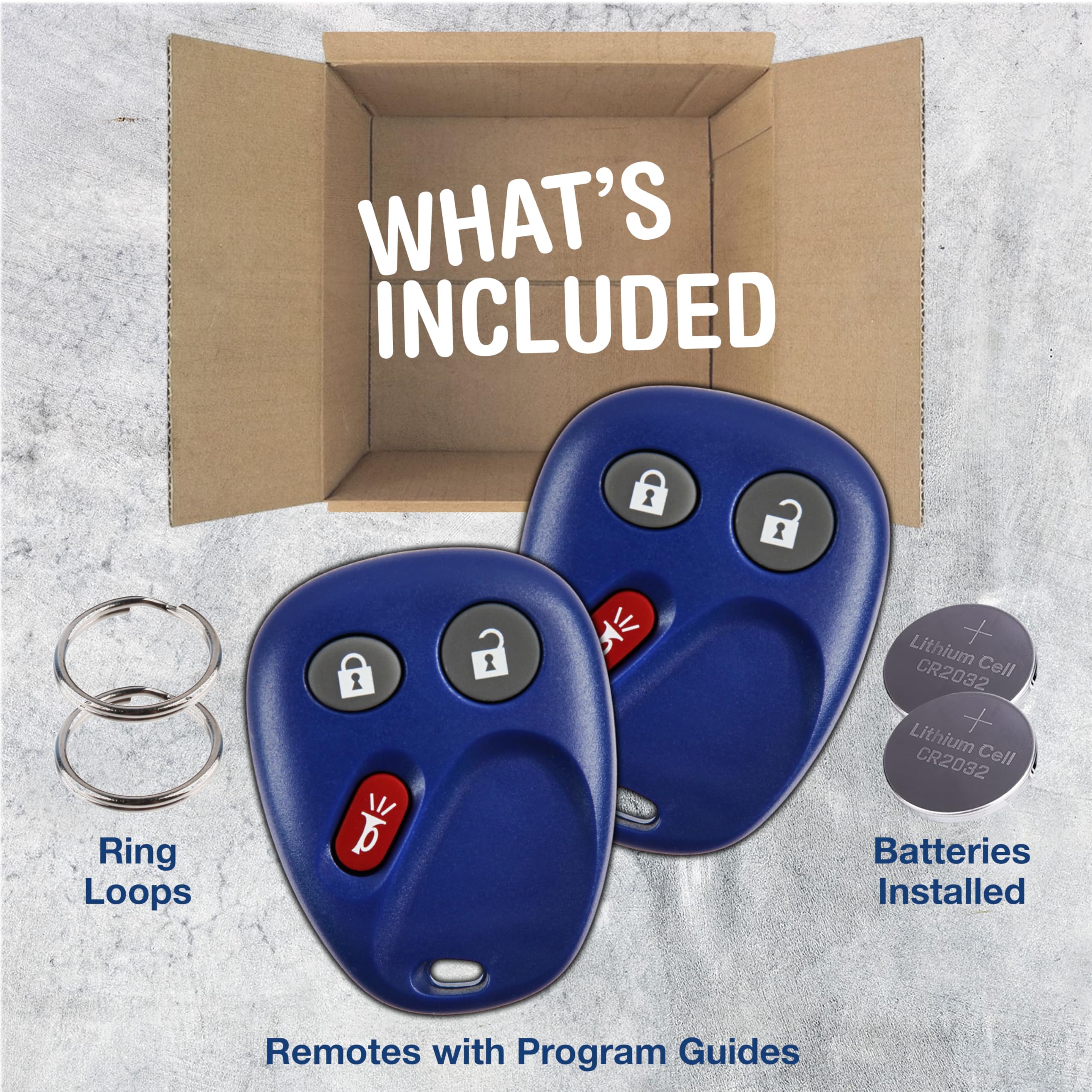 Keylessoption Keyless Entry Remote Control Car Key Fob Replacement For Lhj011 -Blue (Pack Of 2)