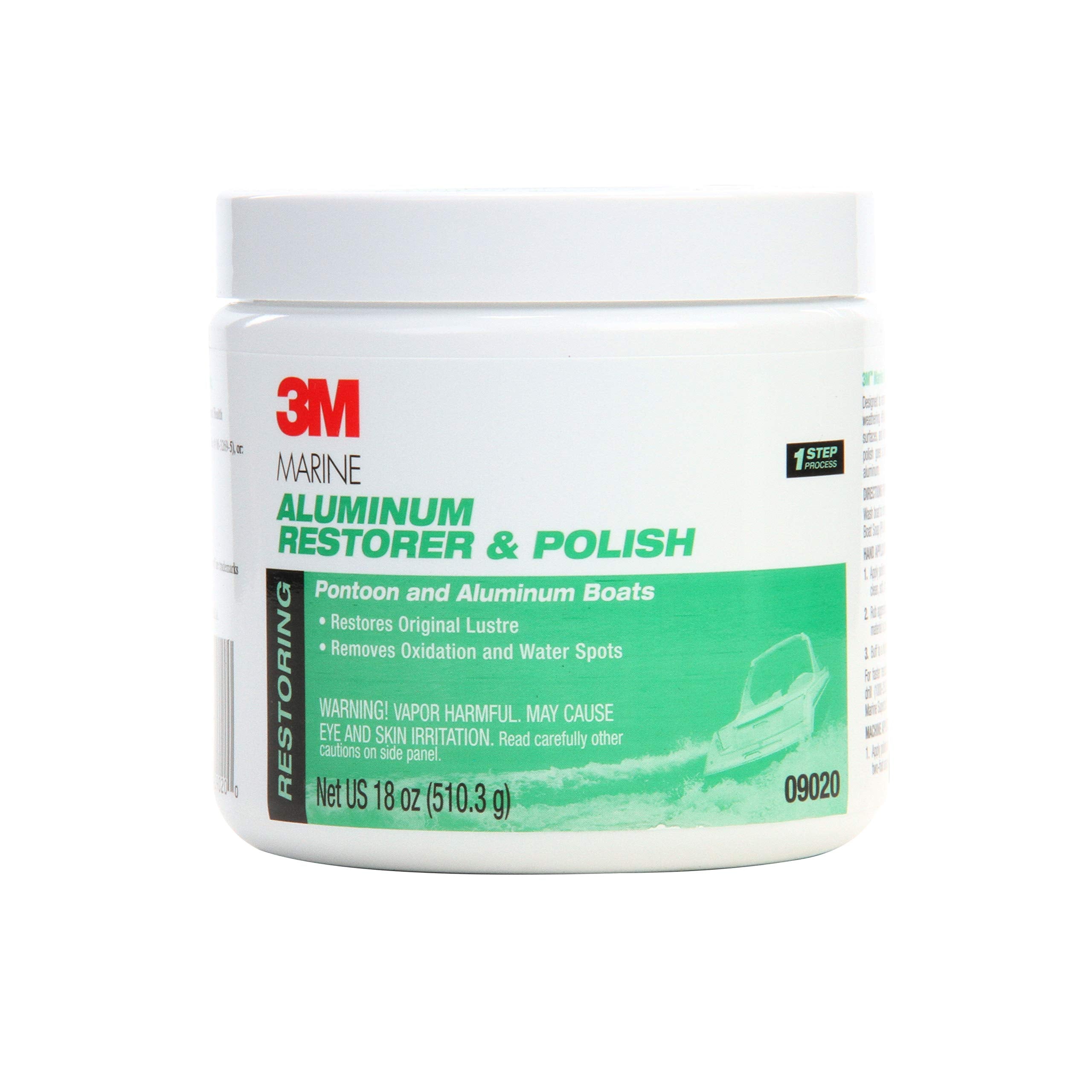 3M Marine Aluminum Restorer And Polish, 09020, 18 Oz, For Marine Detailing, Remove Heavy Oxidation And Chalking, 1 Tube