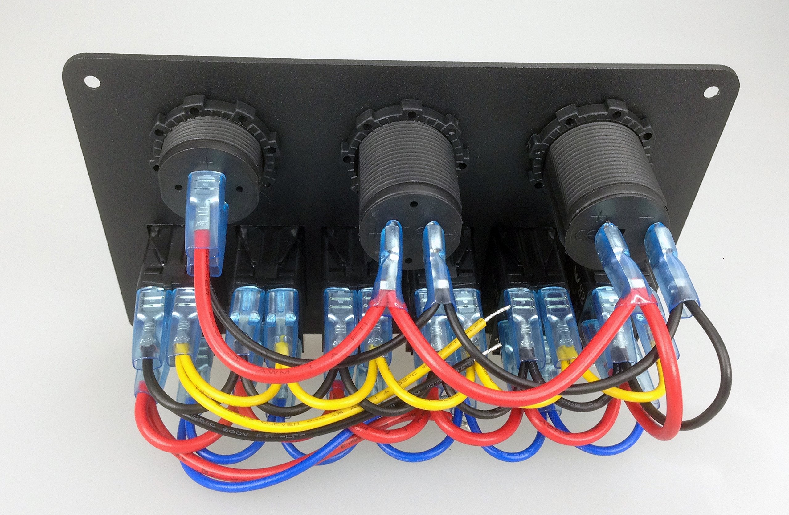 Pactrade Car Rv Truck 6 Gang Blue Led Switch Panel Usb Charger Voltmeter Power