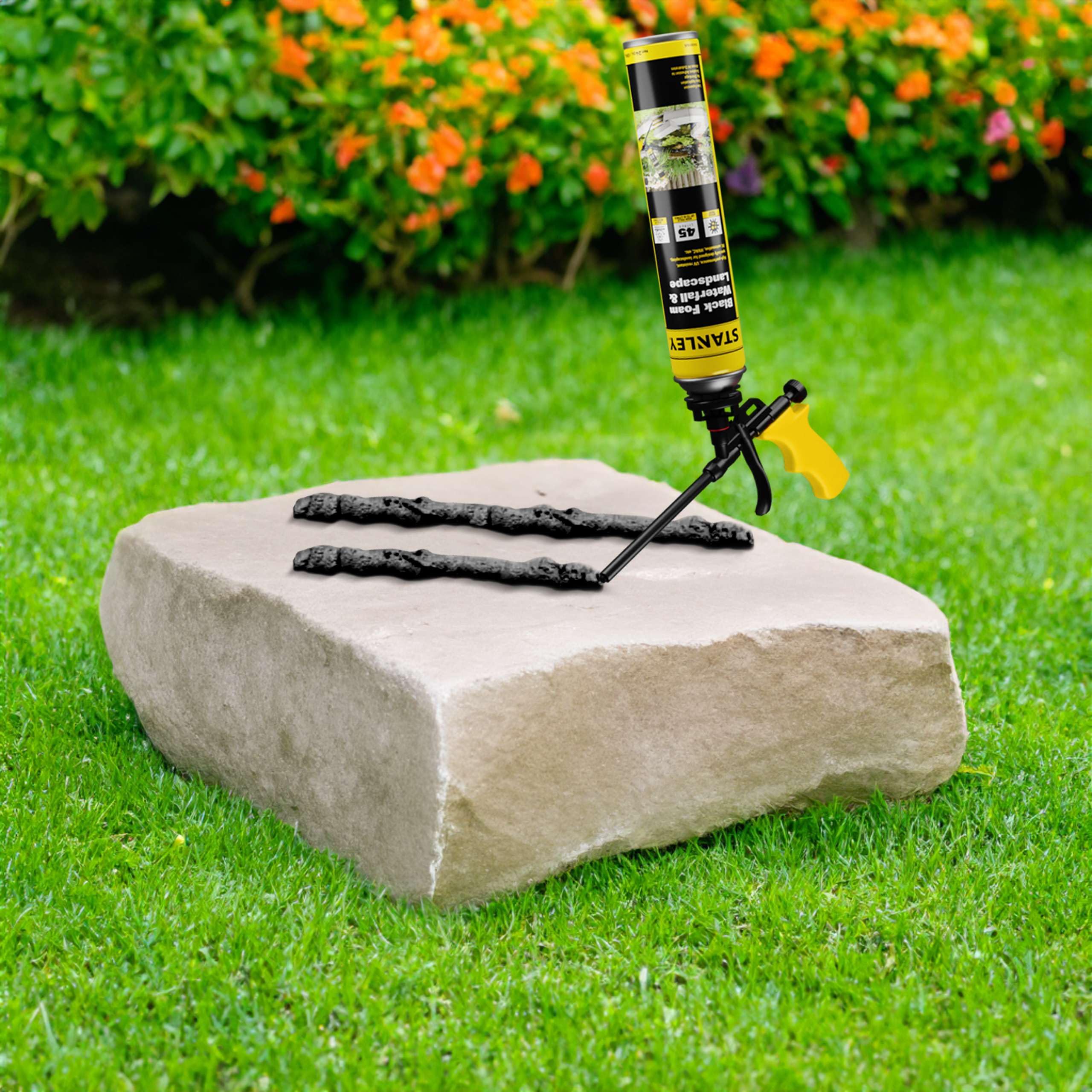 STANLEY Black Spray Foam Pro - 1x24 oz, Black Expanding Foam Sealant for RV, Automotive & Landscaping, Waterproof, UV Resistant,