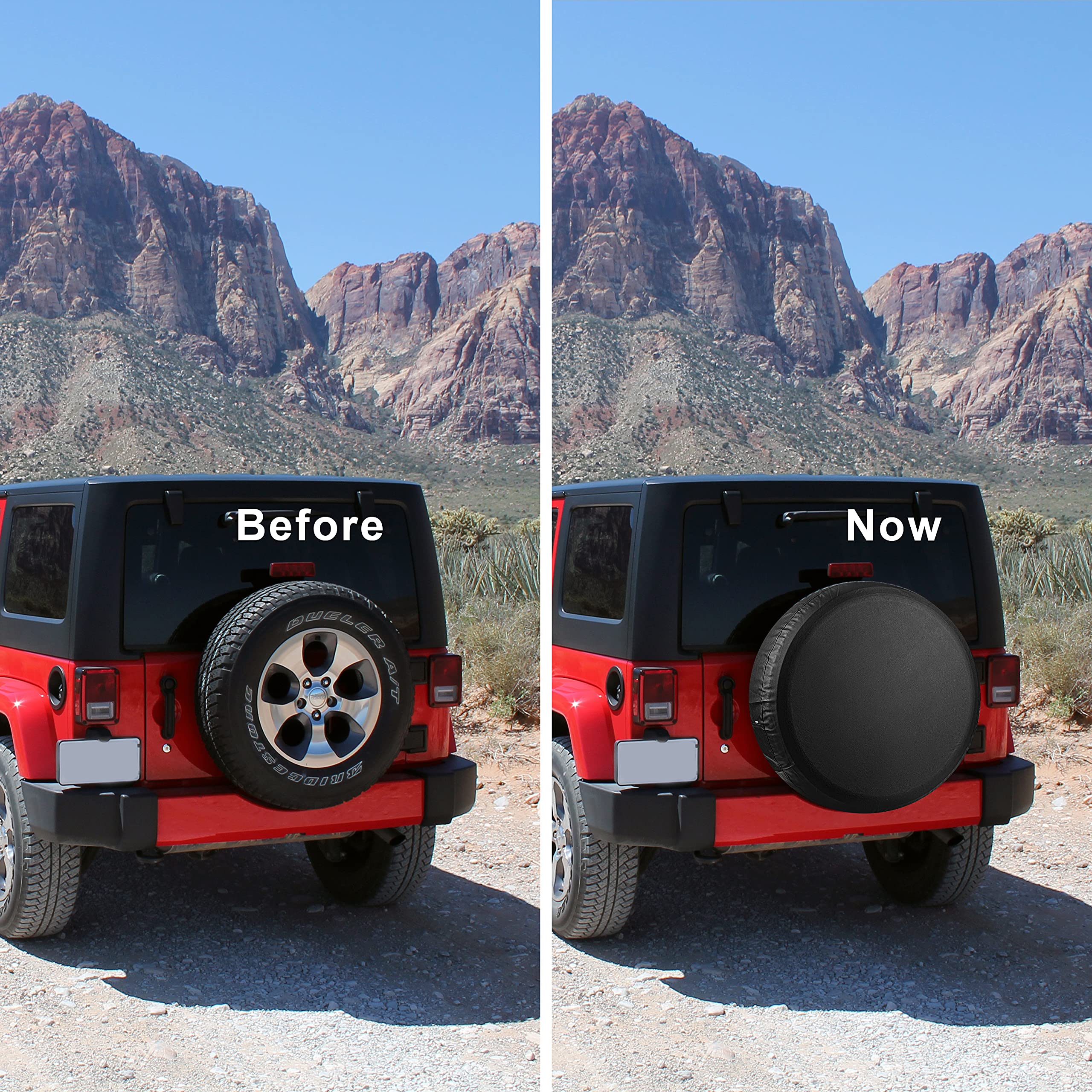 Moonet Pvc Thickening Leather Spare Tire Wheel Cover For Car Truck Suv Camper Trailer Universal Fit Rv Jp Fj,R14 S Black (For Ov