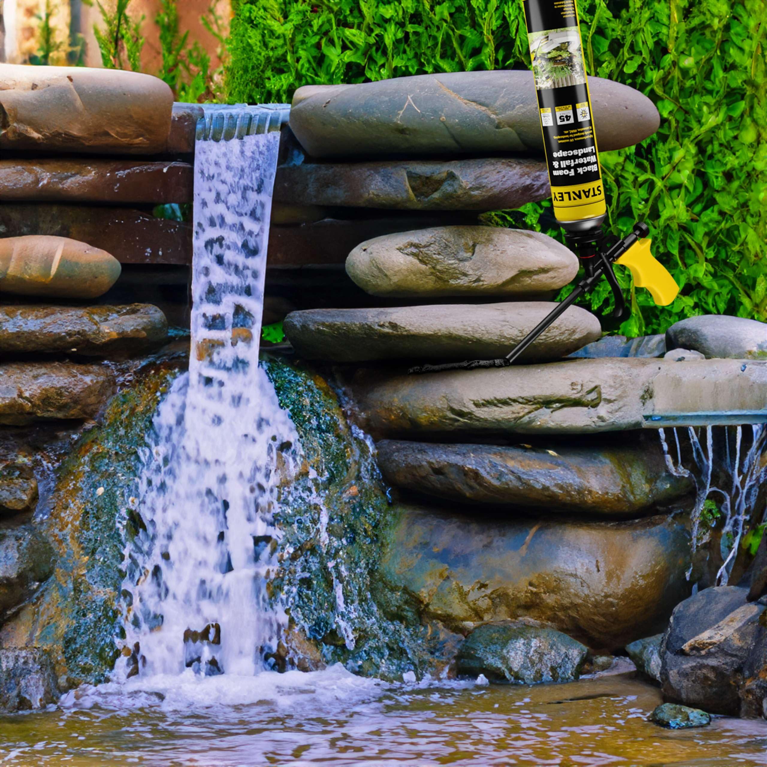 STANLEY Black Spray Foam Pro - 1x24 oz, Black Expanding Foam Sealant for RV, Automotive & Landscaping, Waterproof, UV Resistant,