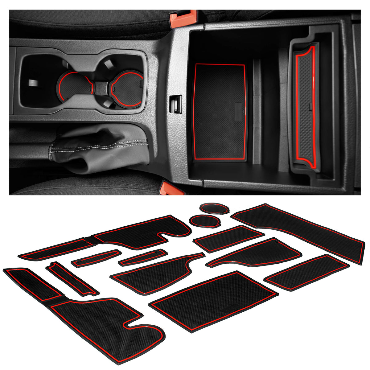 CupHolderHero Compatible with Ford Ranger Accessories 2019-2023 Premium Custom Interior Non-Slip Anti Dust Cup Holder Inserts, C