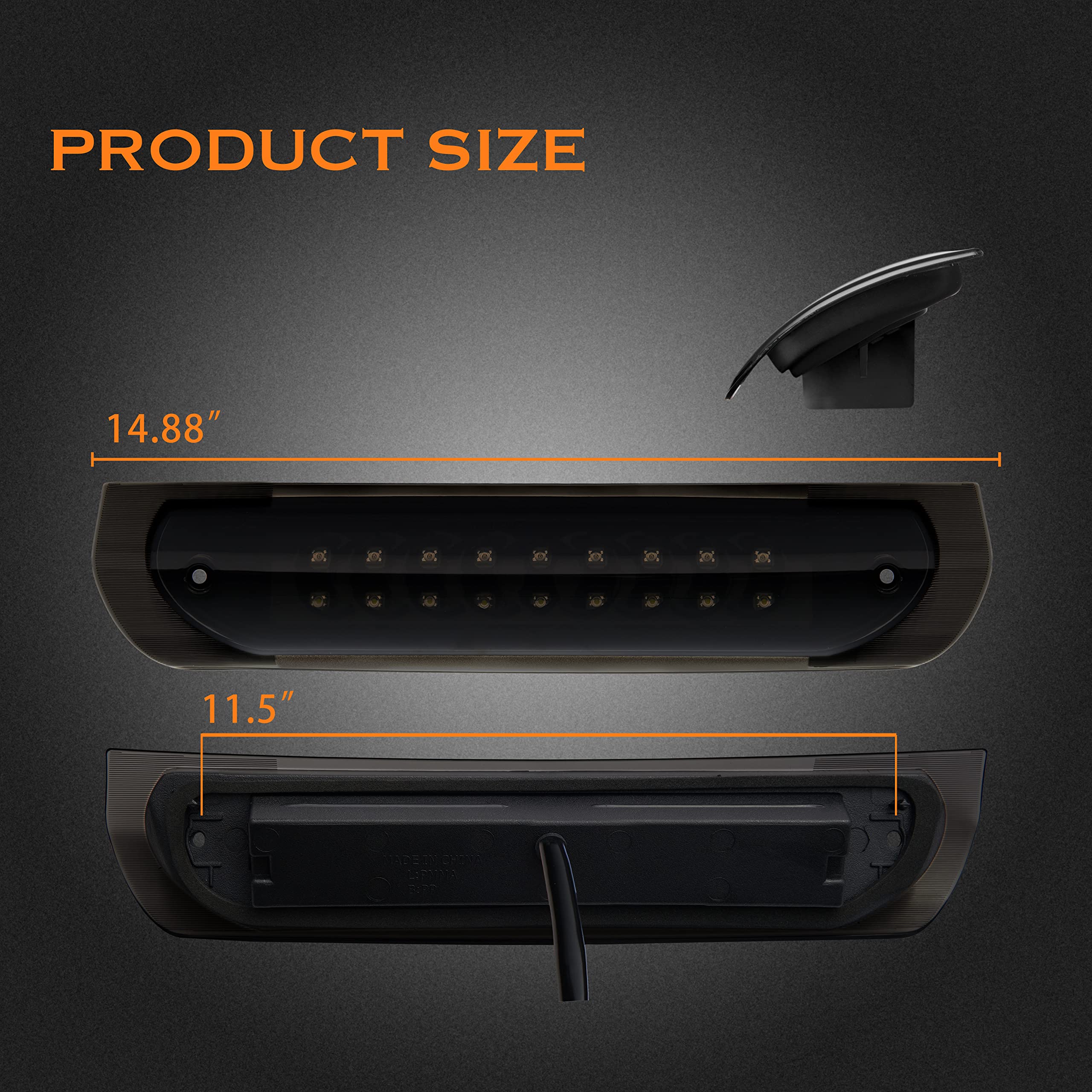 Cxdar Third 3Rd Brake Light, Led High Mount Stop Light Replacement For 2002 2003 2004 2005 2006 2007 2008 Dodge Ram 1500, 2003-2