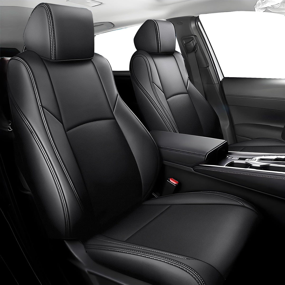 TTX LIGHTING Custom Fit Seat Covers for Honda Accord: EX-L,Touring,Sport,EX,Hybrid 2018 2019 2020 2021 2022 Faux Leather Full Se