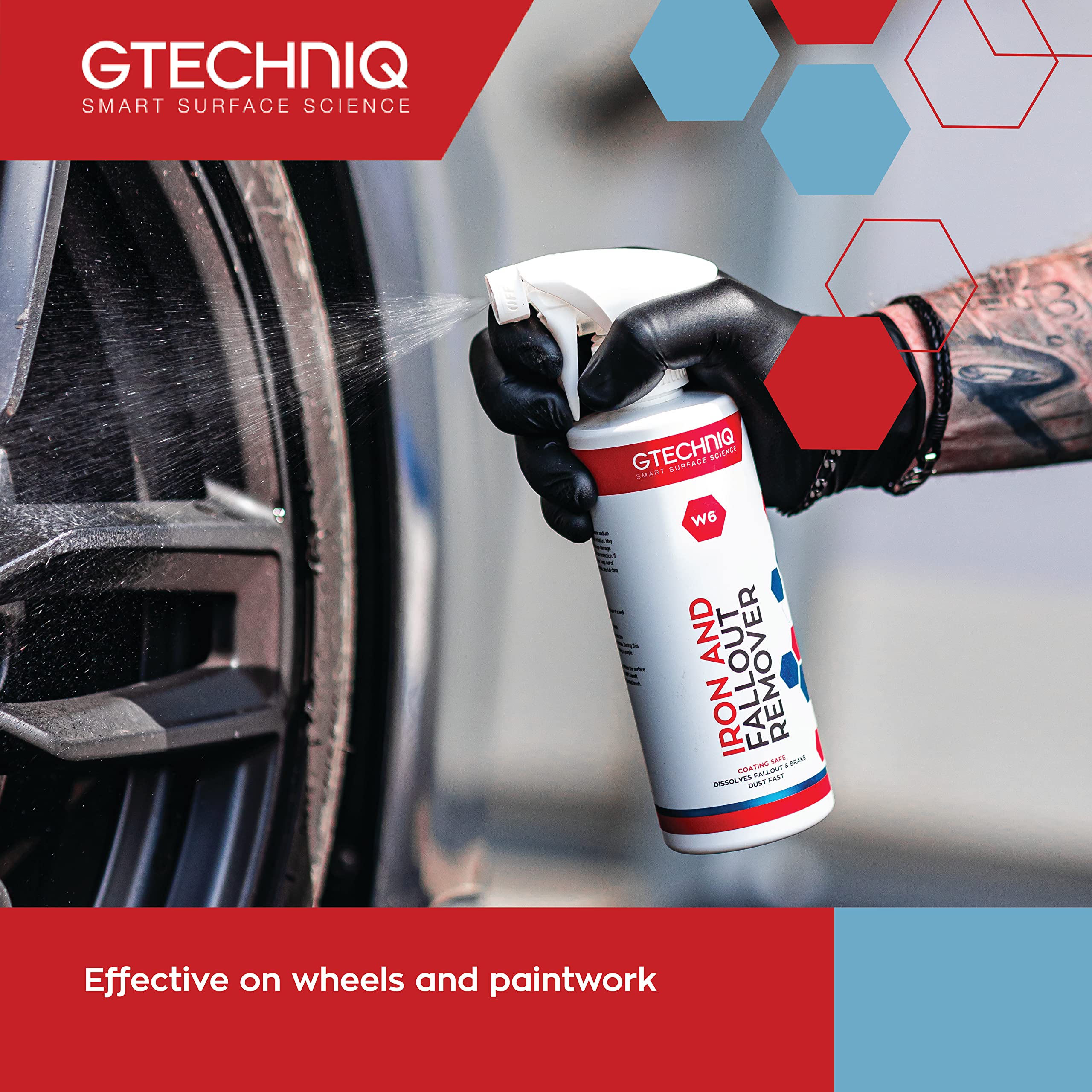 Gtechniq W6 Iron And General Fallout Remover For Cars, Brake Dust Degreaser And Cleaner For Wheels, Rims And Paintwork, Safe On