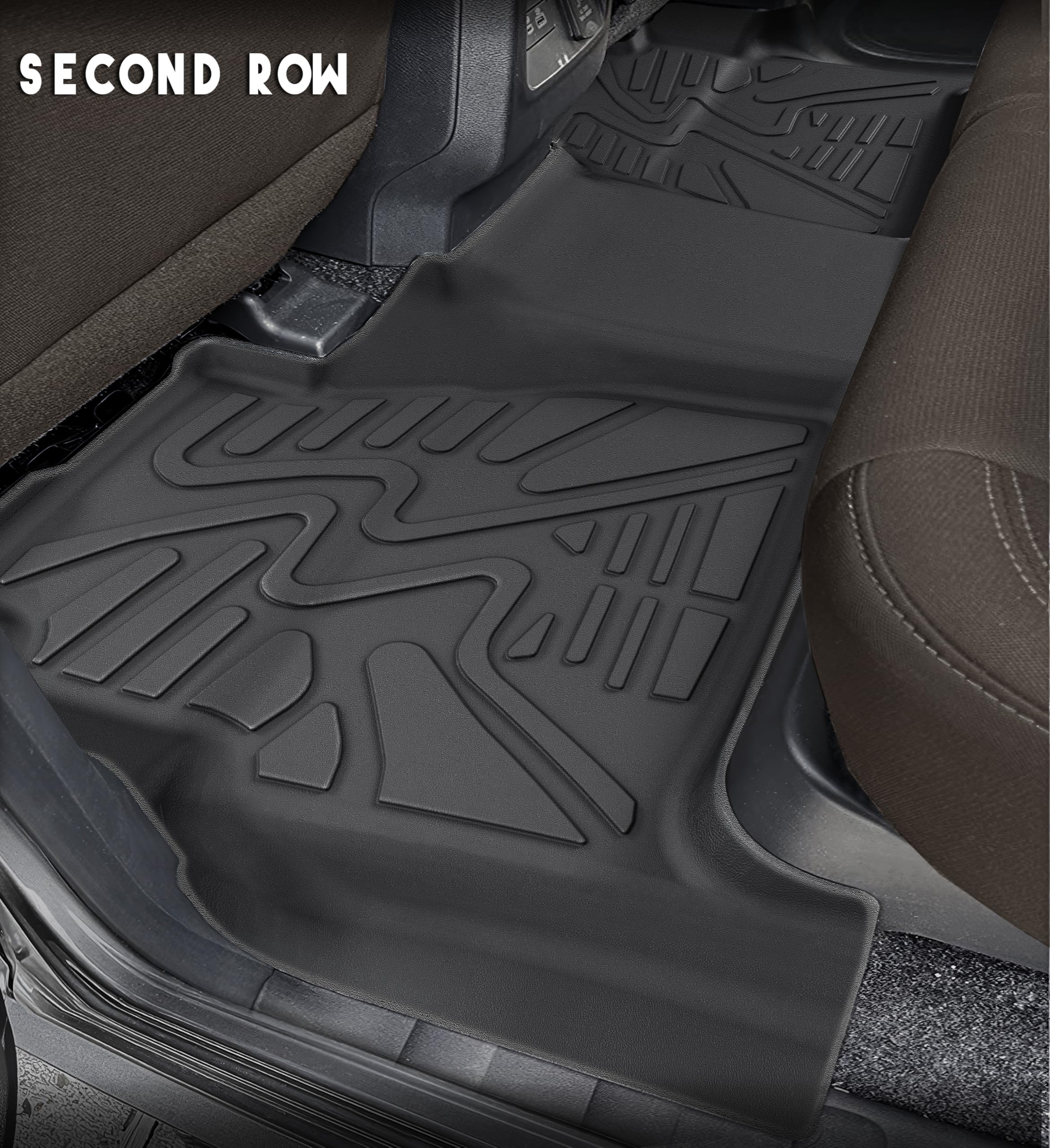 Karpal Floor Mats Fit For Nissan Frontier 2022 2023 2024 Crew Cab W/ 2Nd Row Under-Seat Storage, Tpe All Weather Protection Heav